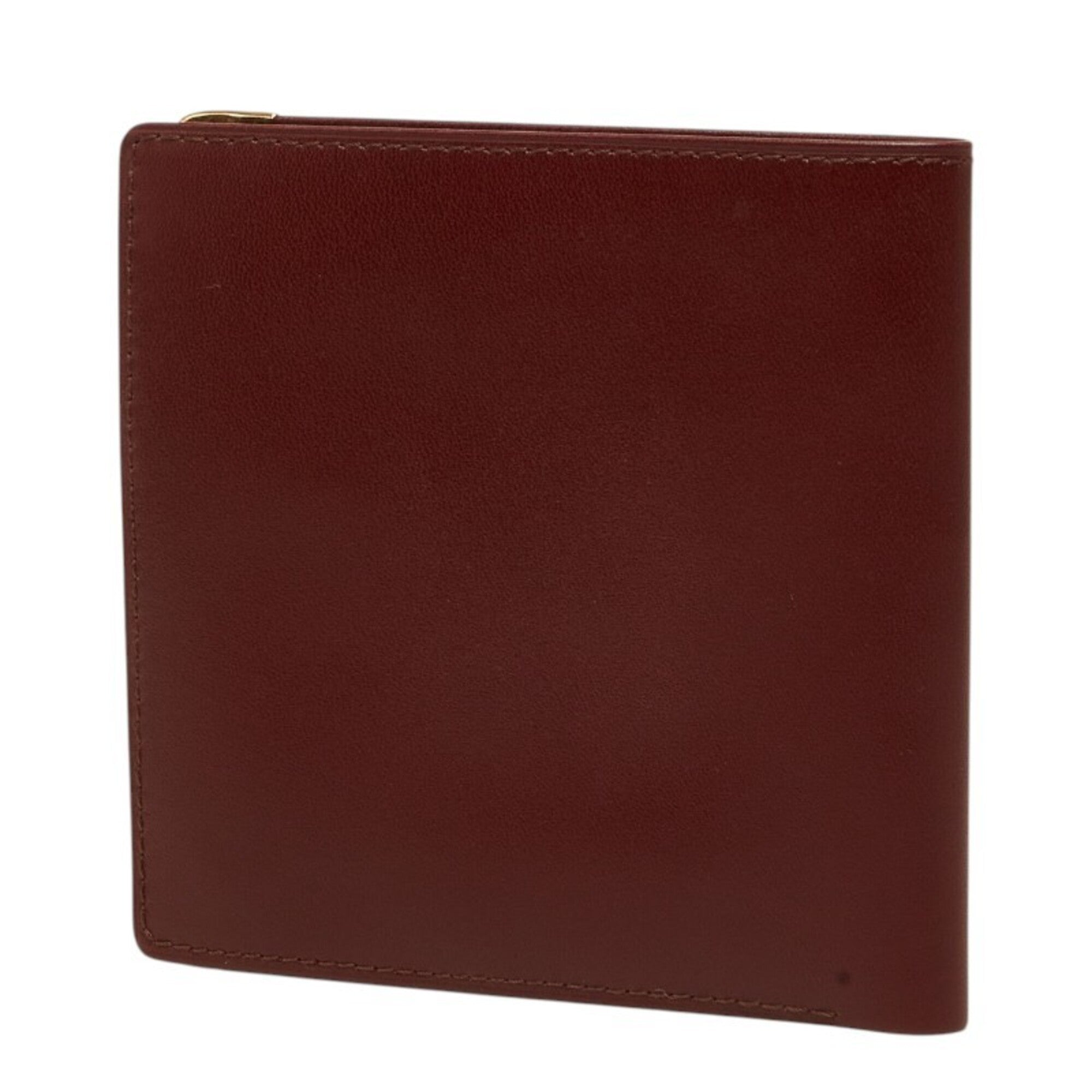 Cartier Bordeaux Leather Wallet (Bi-Fold) (Pre-Owned)