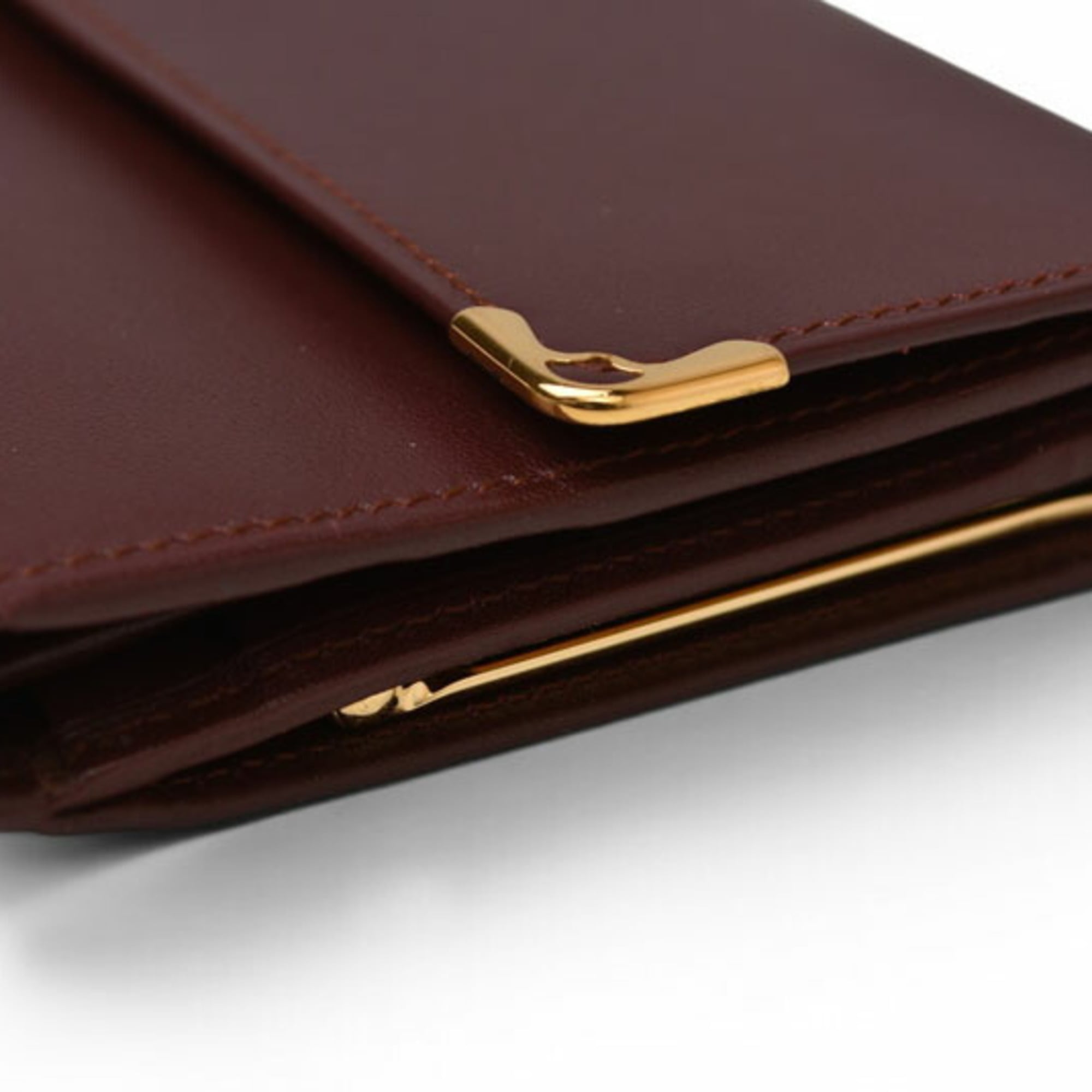 Cartier Must Bordeaux Leather Long Wallet (Bi-Fold) (Pre-Owned)