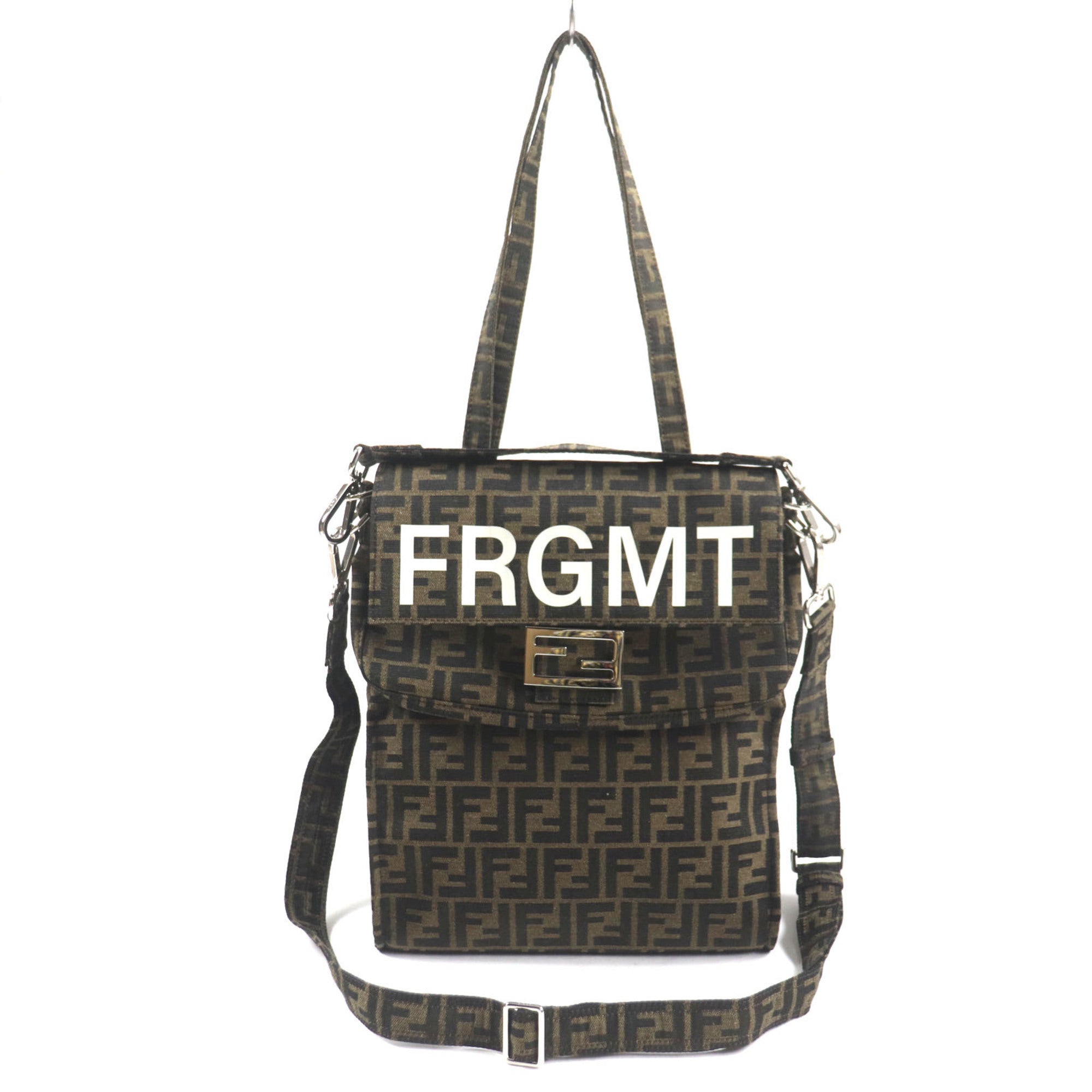 Fendi Brown Canvas Shoulder Bag Tote Bag (Pre-Owned)