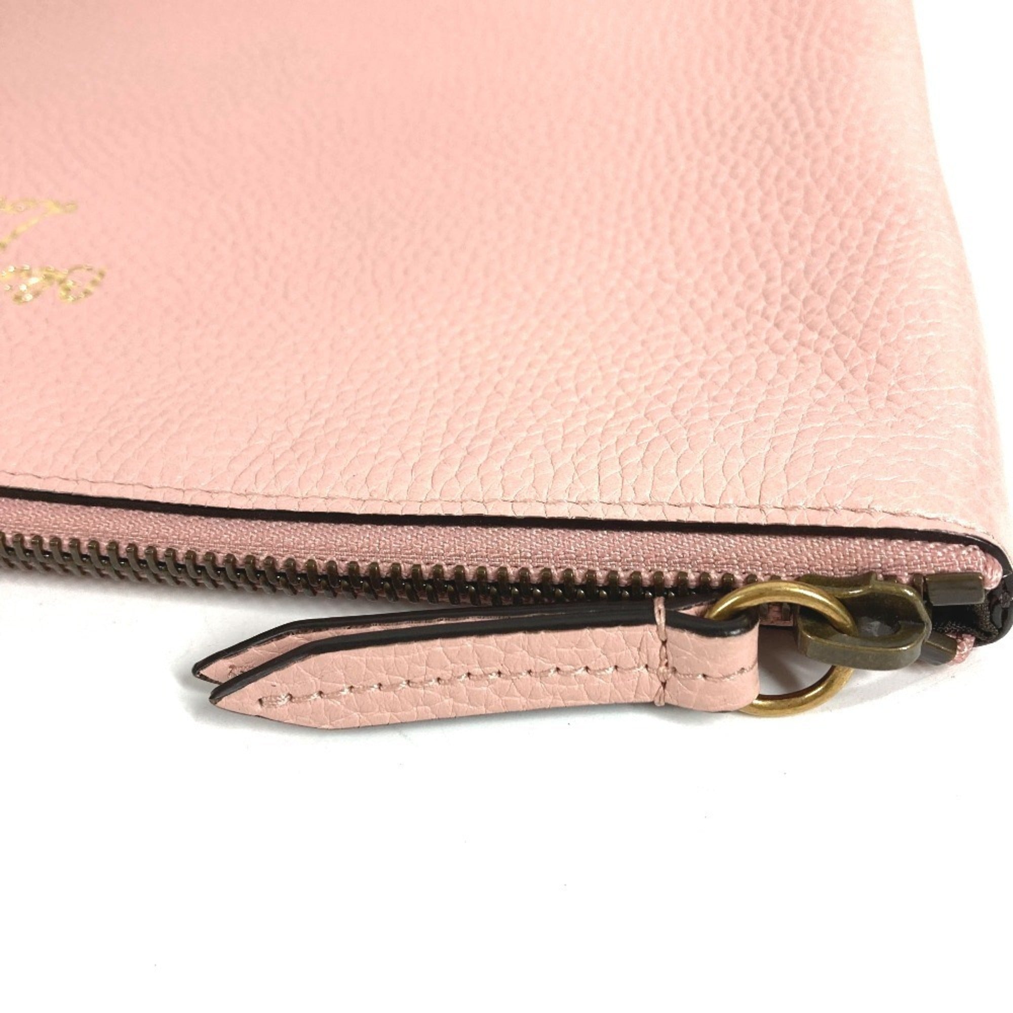 Gucci Pink Leather Clutch Bag Handbag Pouch (Pre-Owned)