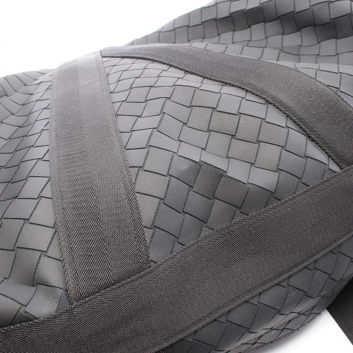 Bottega Veneta Black Rubber Boston Bag Handbag (Pre-Owned)