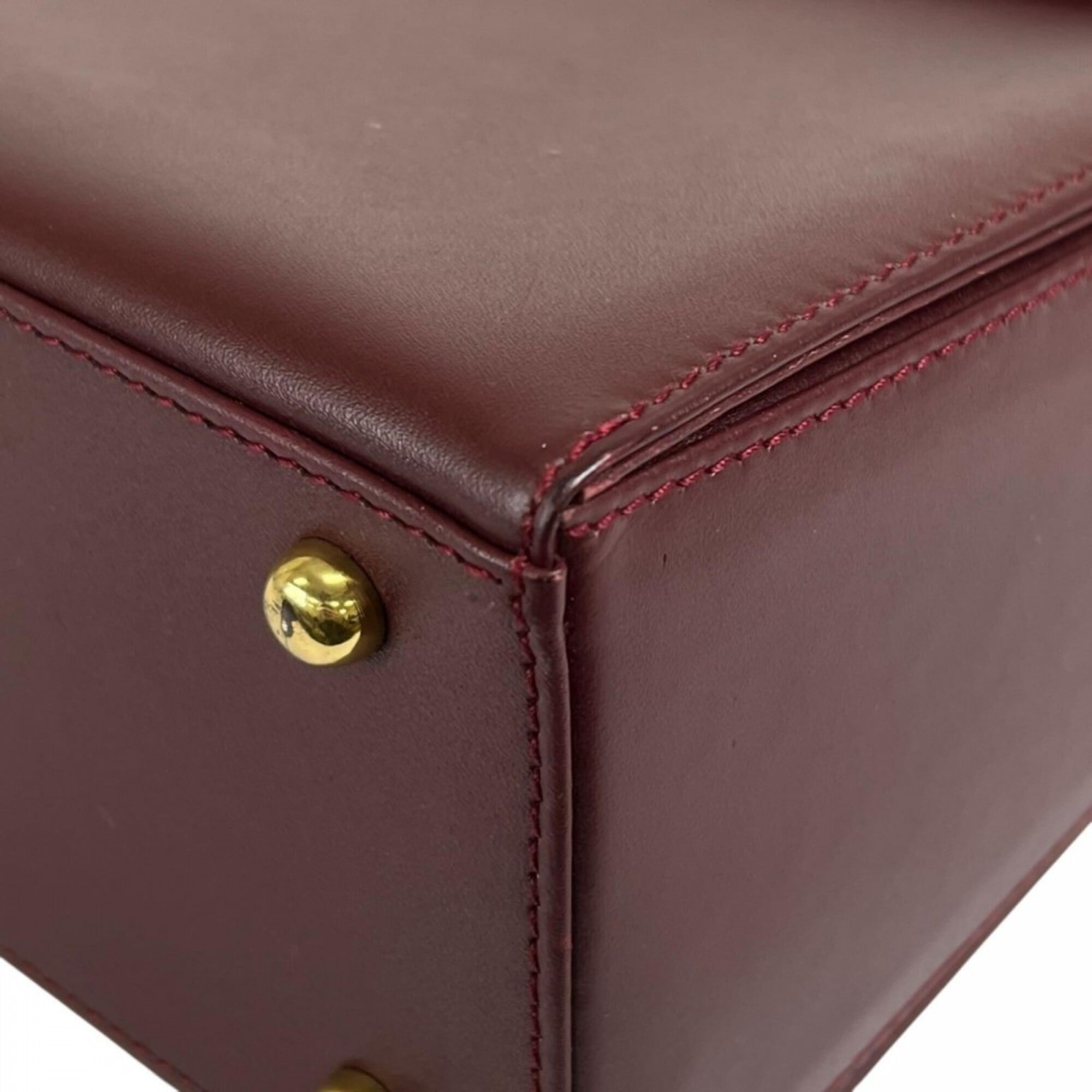 Cartier Bordeaux Leather Handbag (Pre-Owned)