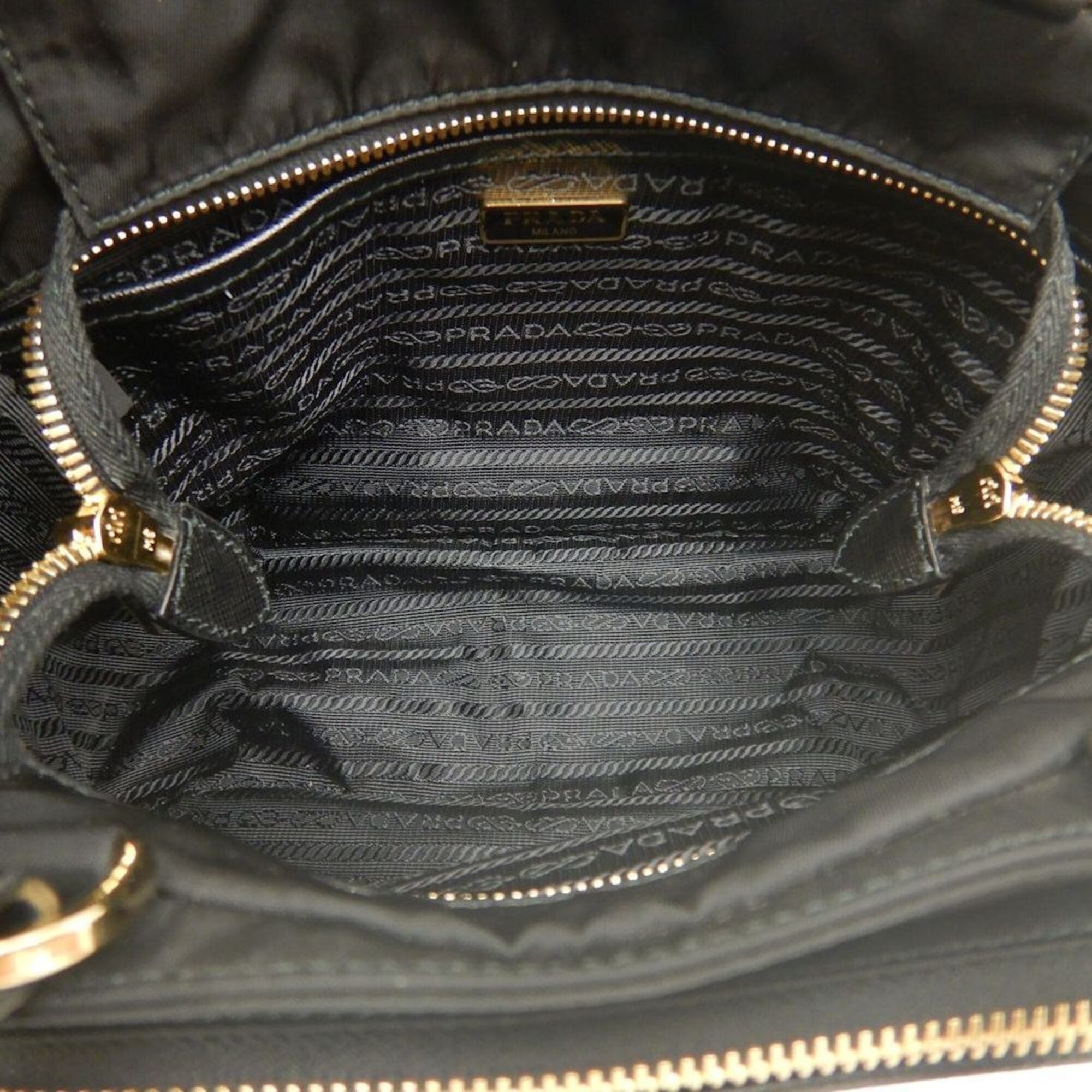 Prada Black Nylon Leather Handbag (Pre-Owned)
