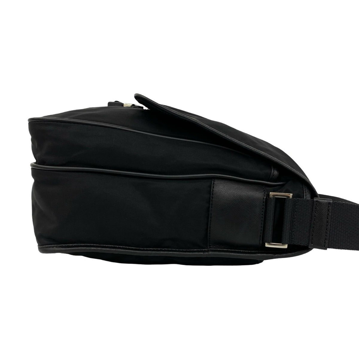 Prada Black Nylon Leather Shoulder Bag (Pre-Owned)