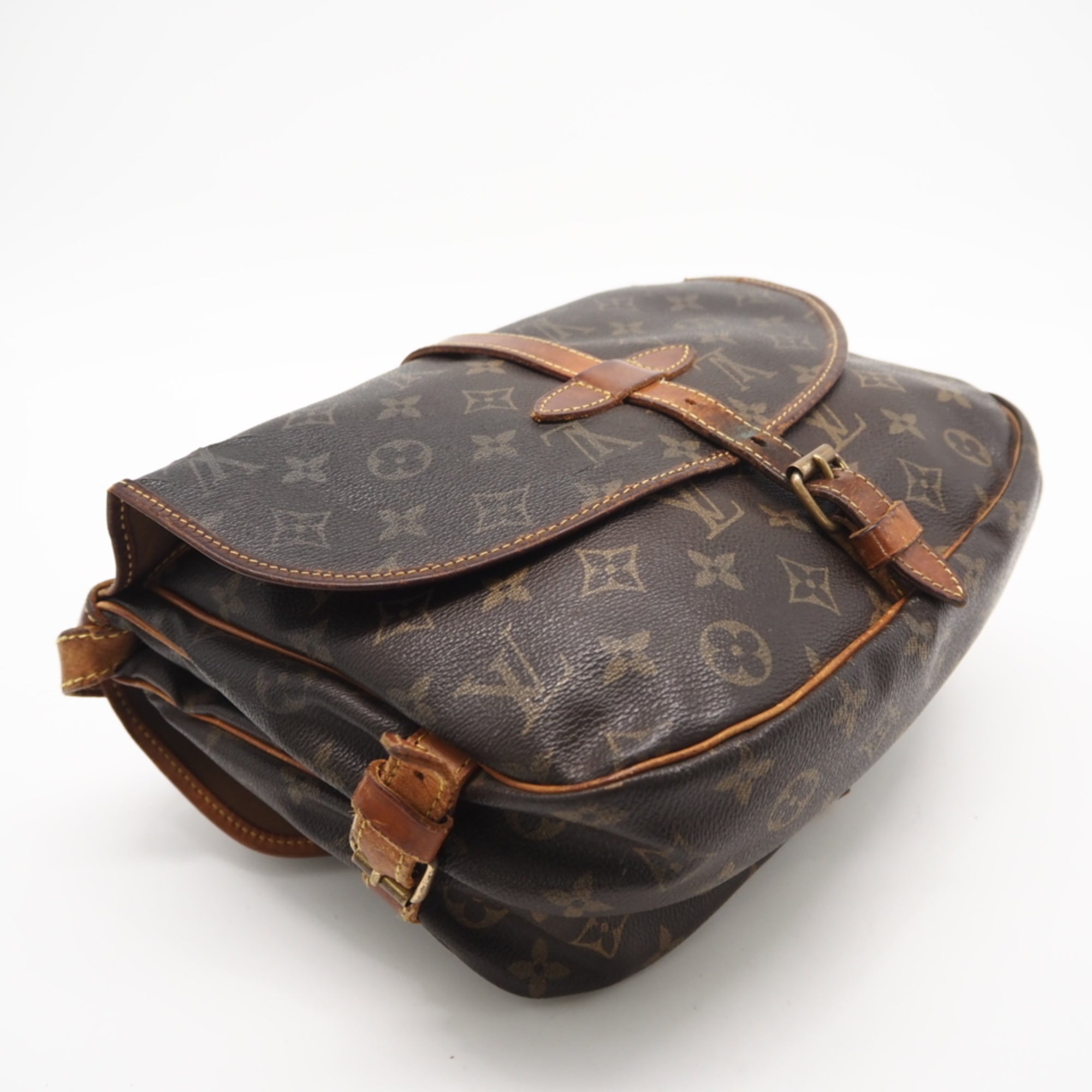 Louis Vuitton Monogram Brown Coated Canvas Leather Shoulder Bag (Pre-Owned)