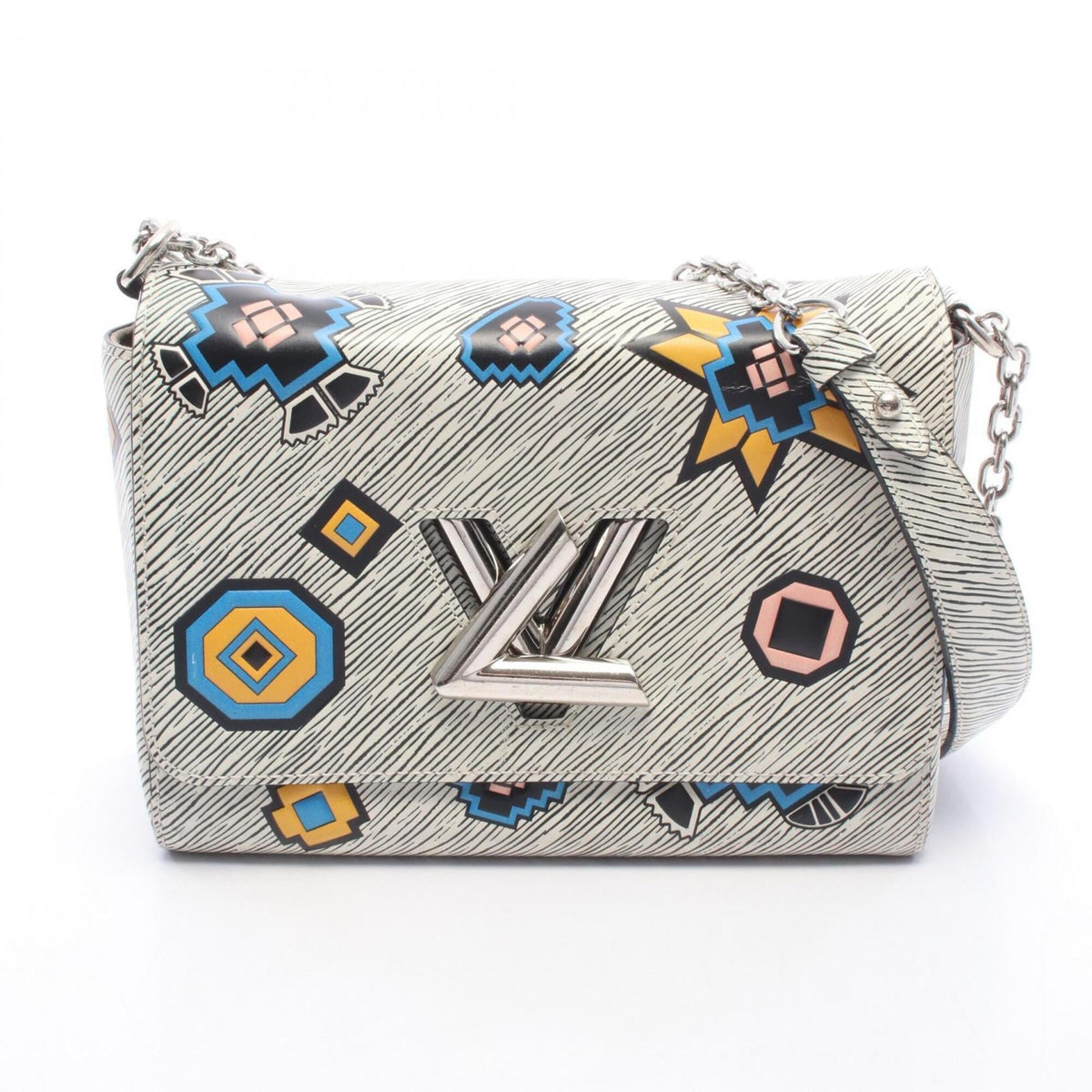 Louis Vuitton Black Multi-Color White Leather Handbag Shoulder Bag (Pre-Owned)