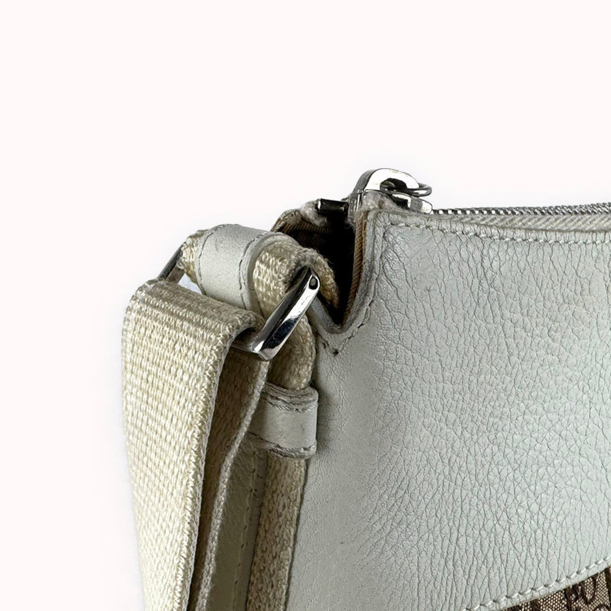 Christian Dior Brown Ivory Canvas Leather Shoulder Bag (Pre-Owned)