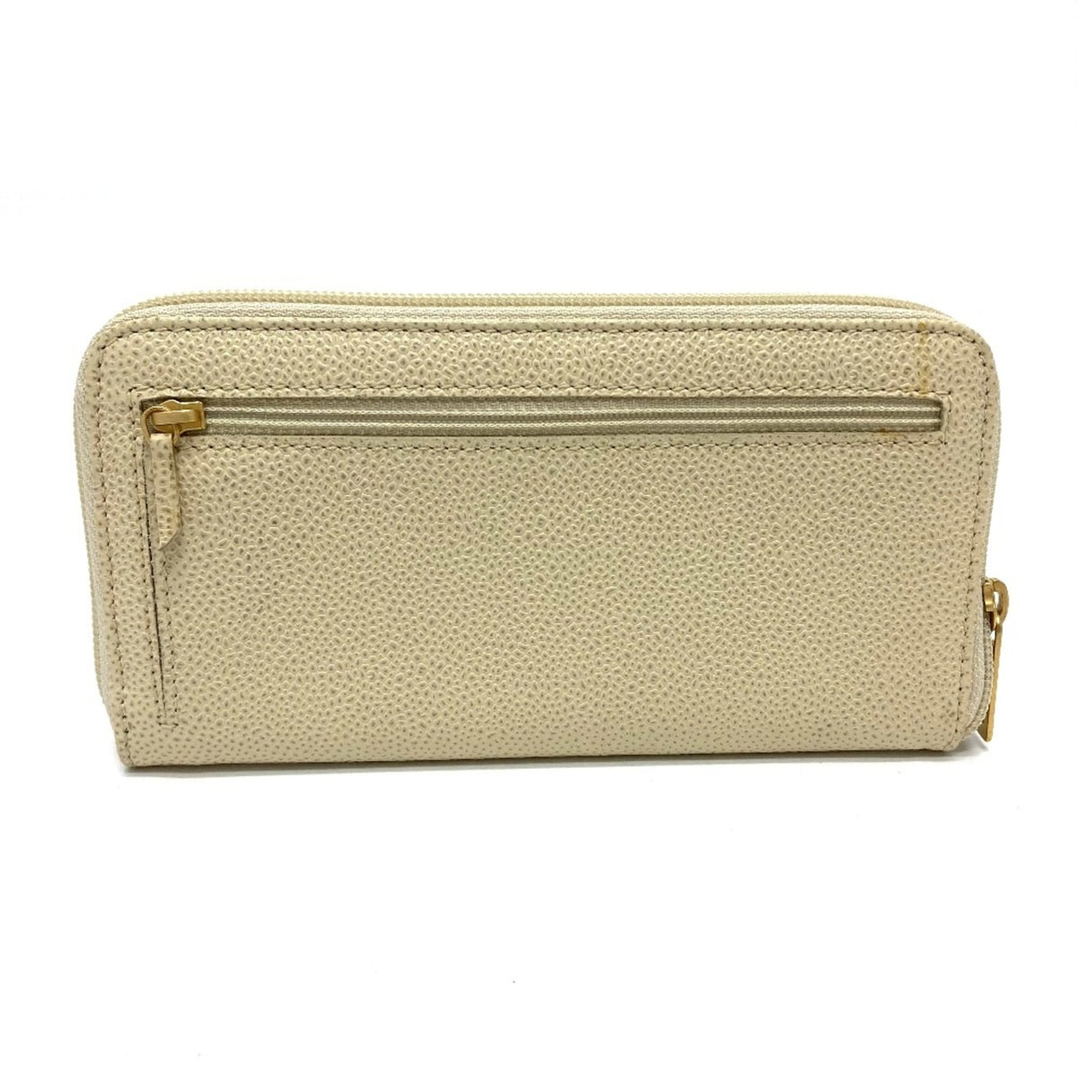Chanel Beige Leather Long Wallet (Bi-Fold) (Pre-Owned)