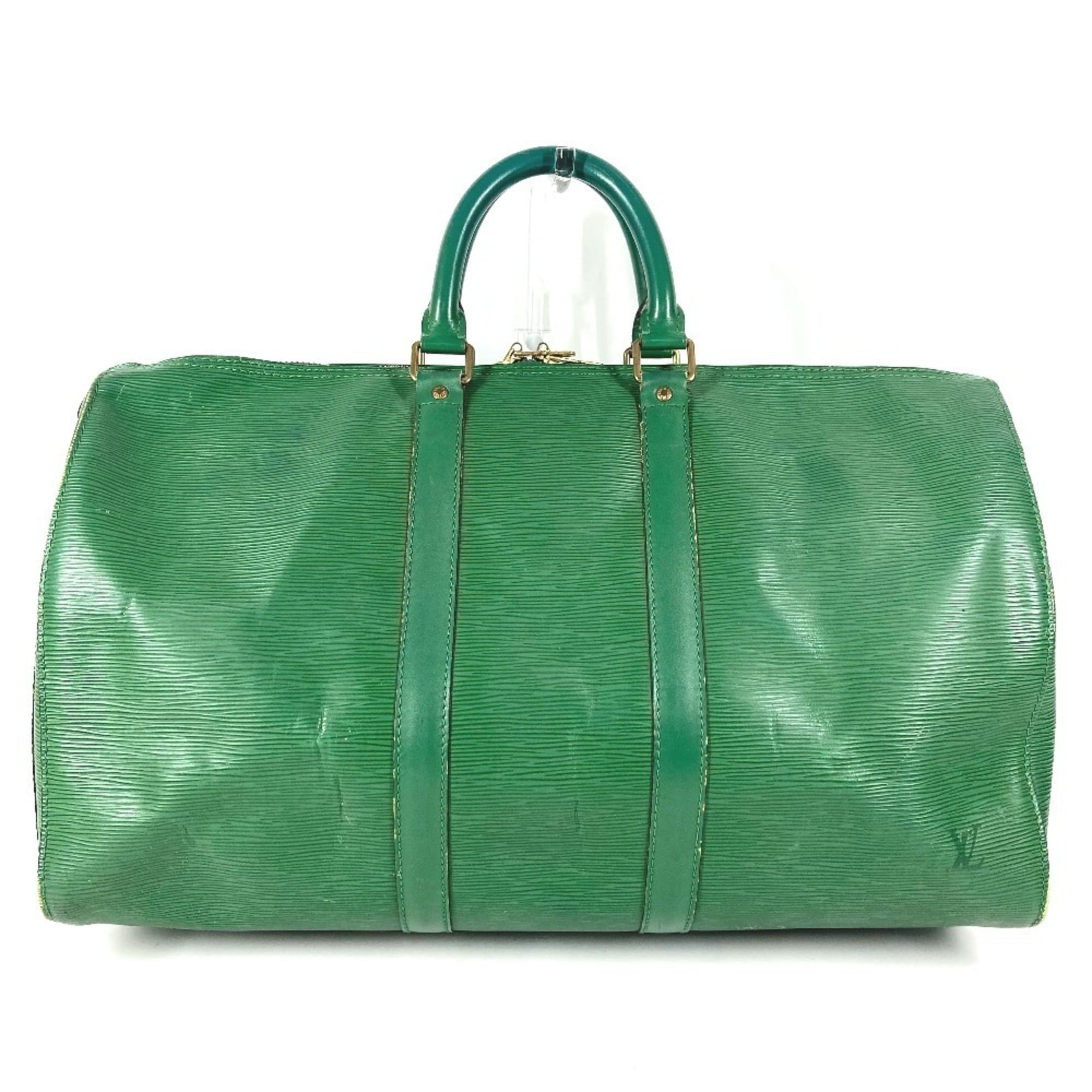 Louis Vuitton Epi Borneo Green Epi Leather Boston Bag Handbag (Pre-Owned)