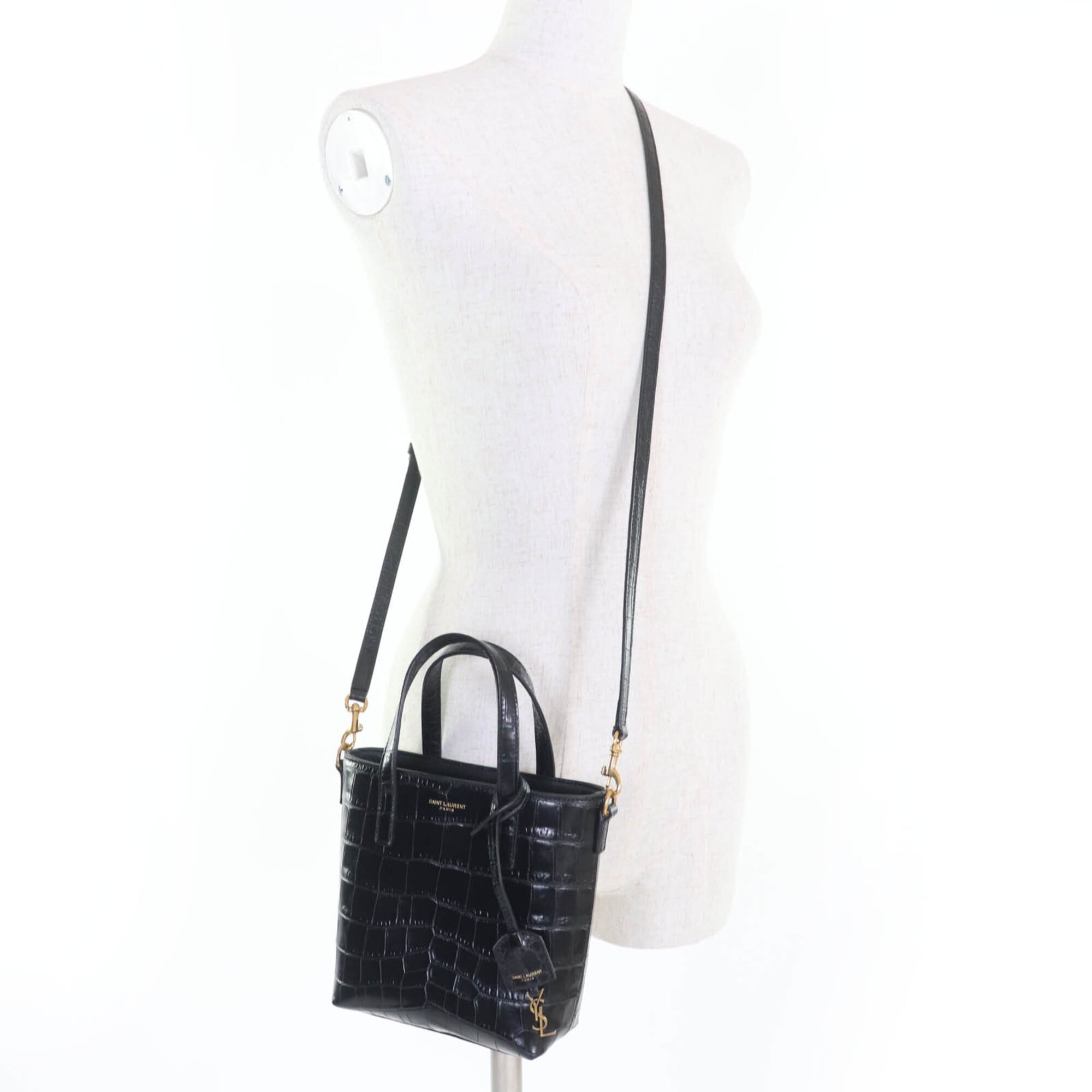 Saint Laurent Black Leather Handbag Shoulder Bag (Pre-Owned)
