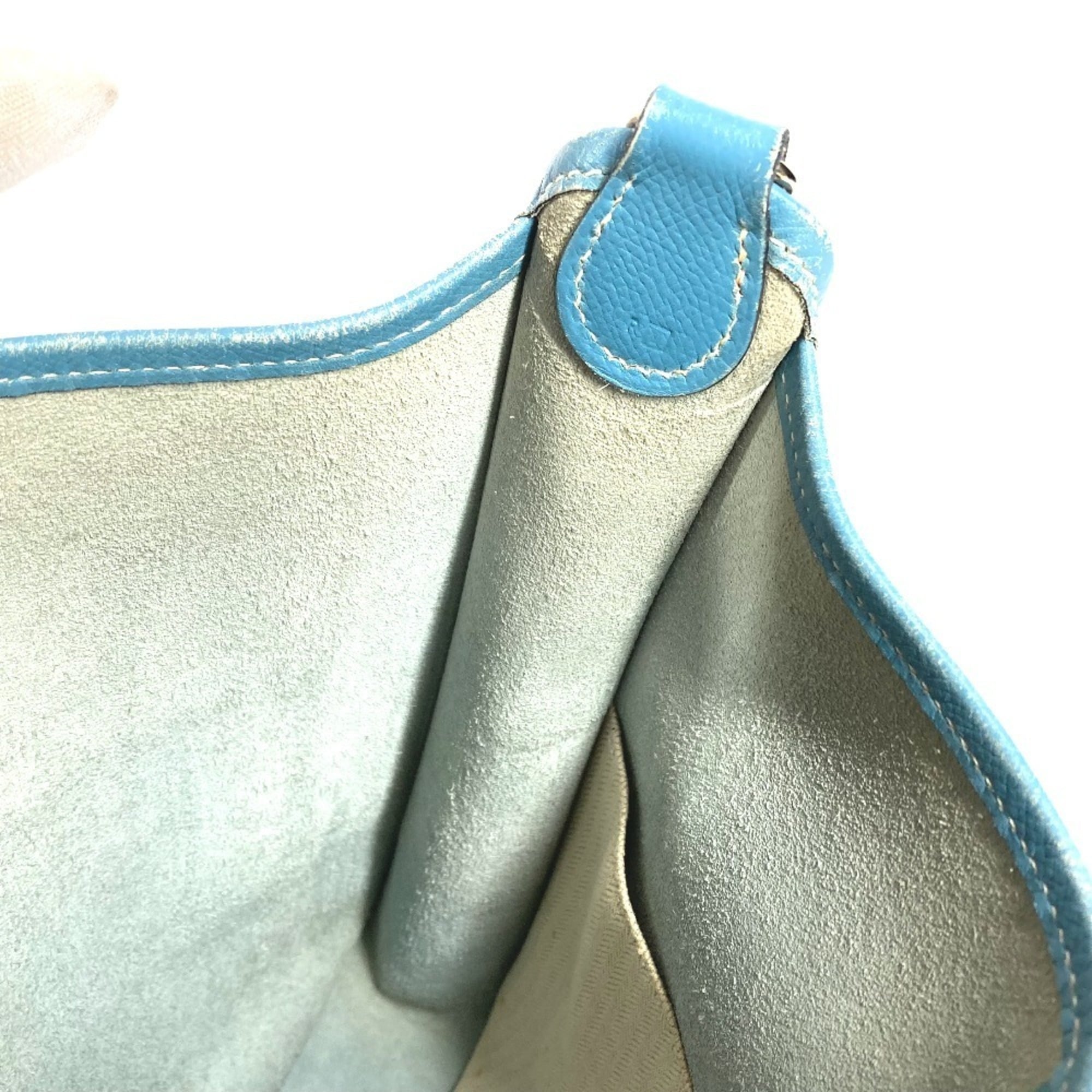 Hermes Vespa Blue Leather Pochette Shoulder Bag (Pre-Owned)