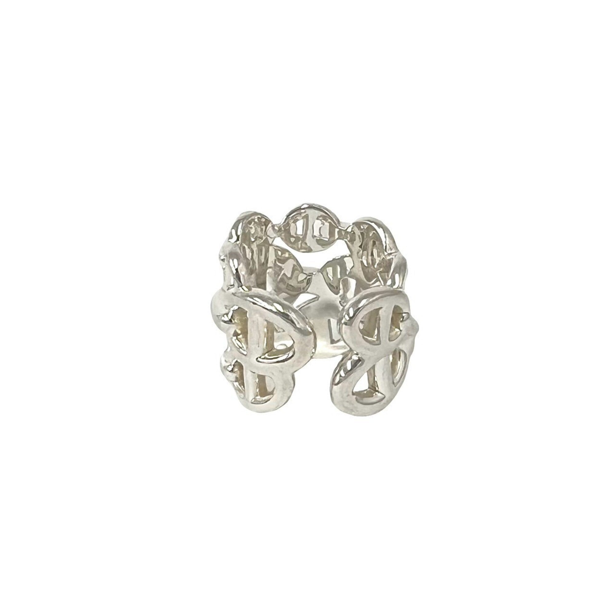 Hermes Silver Silver 925 Band Ring (Pre-Owned)