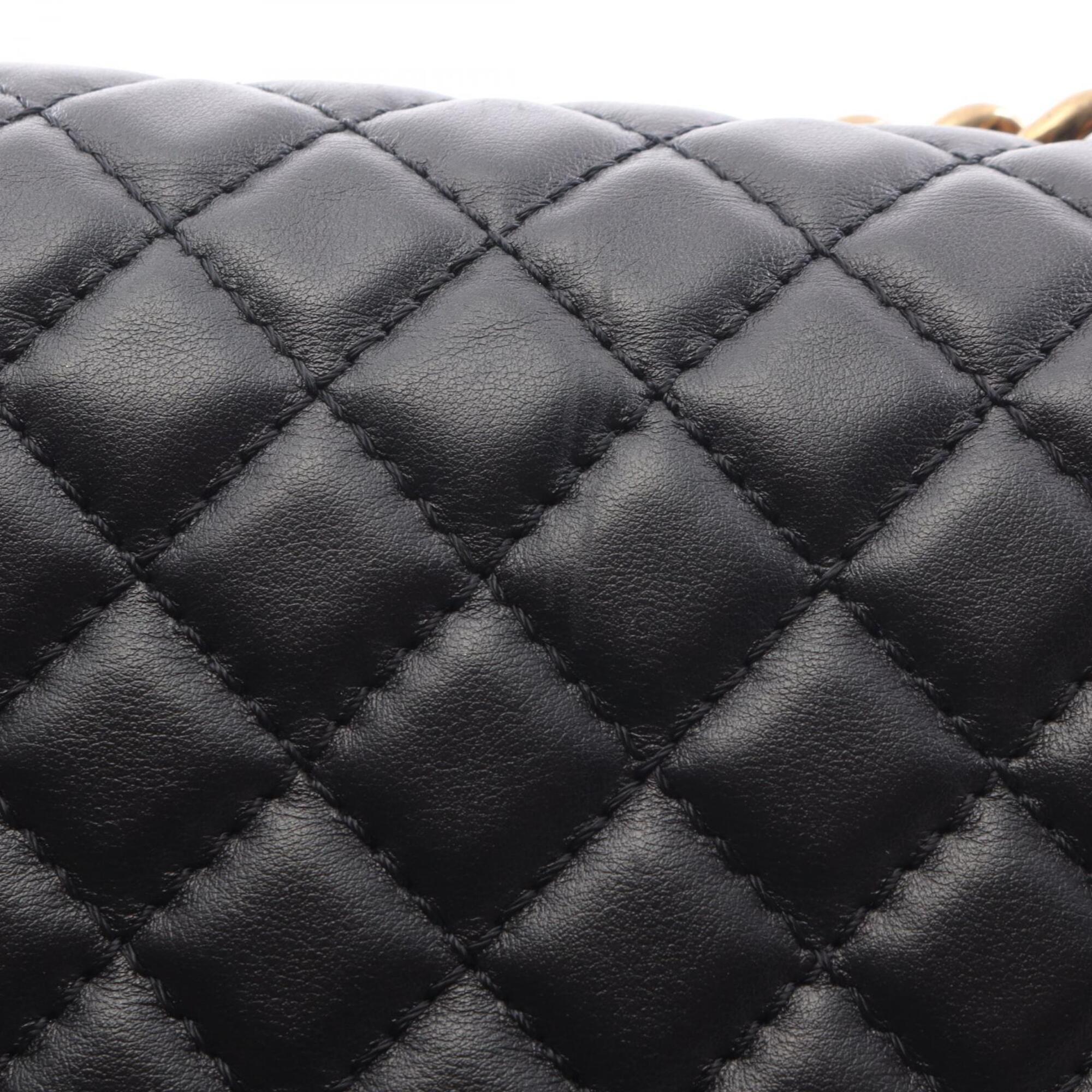 Chanel Black Leather Handbag Shoulder Bag (Pre-Owned)