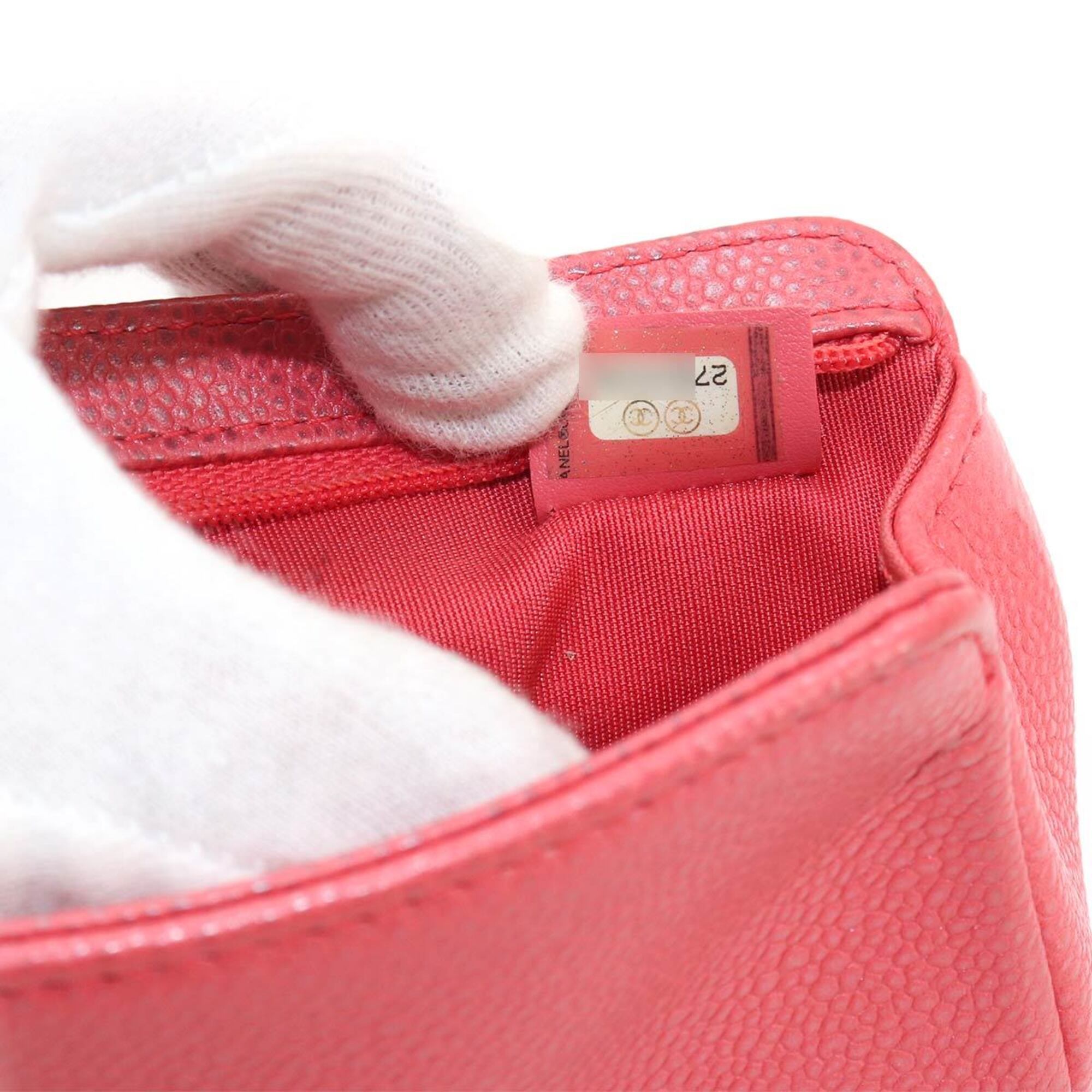Chanel Pink Grained Calfskin Handbag Pouch (Pre-Owned)