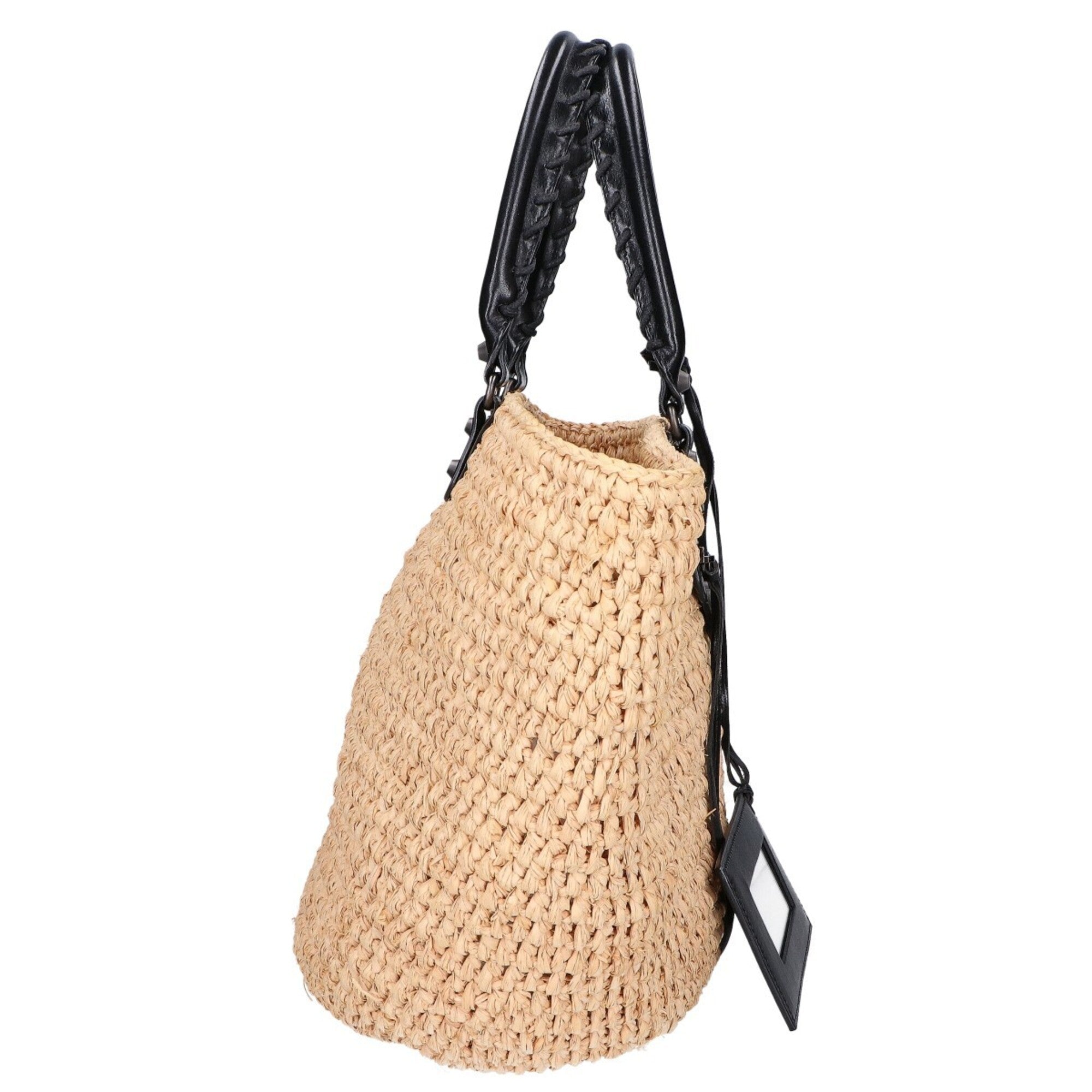 Balenciaga Black Raffia Basket Handbag (Pre-Owned)