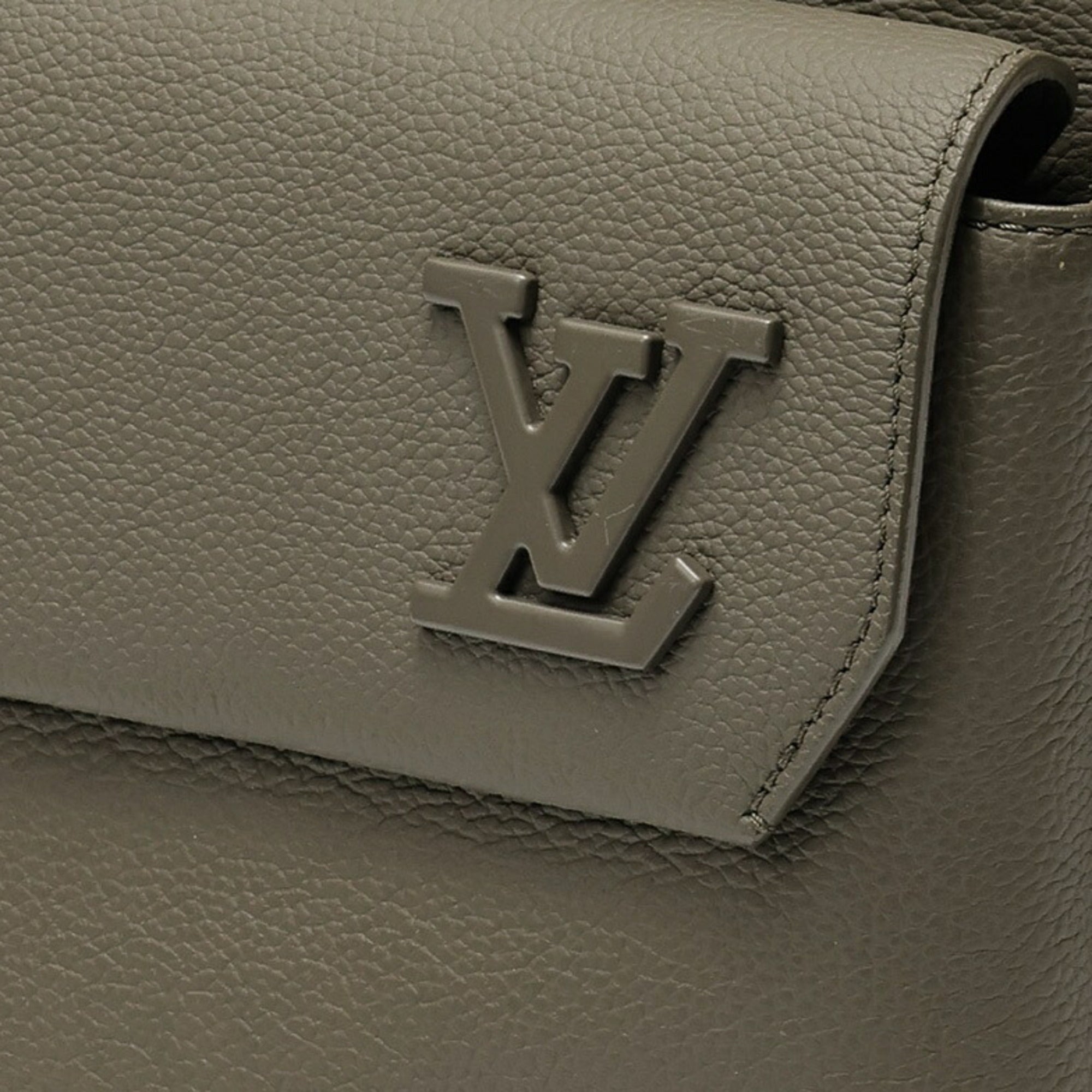 Louis Vuitton Khaki Leather Backpack (Pre-Owned)