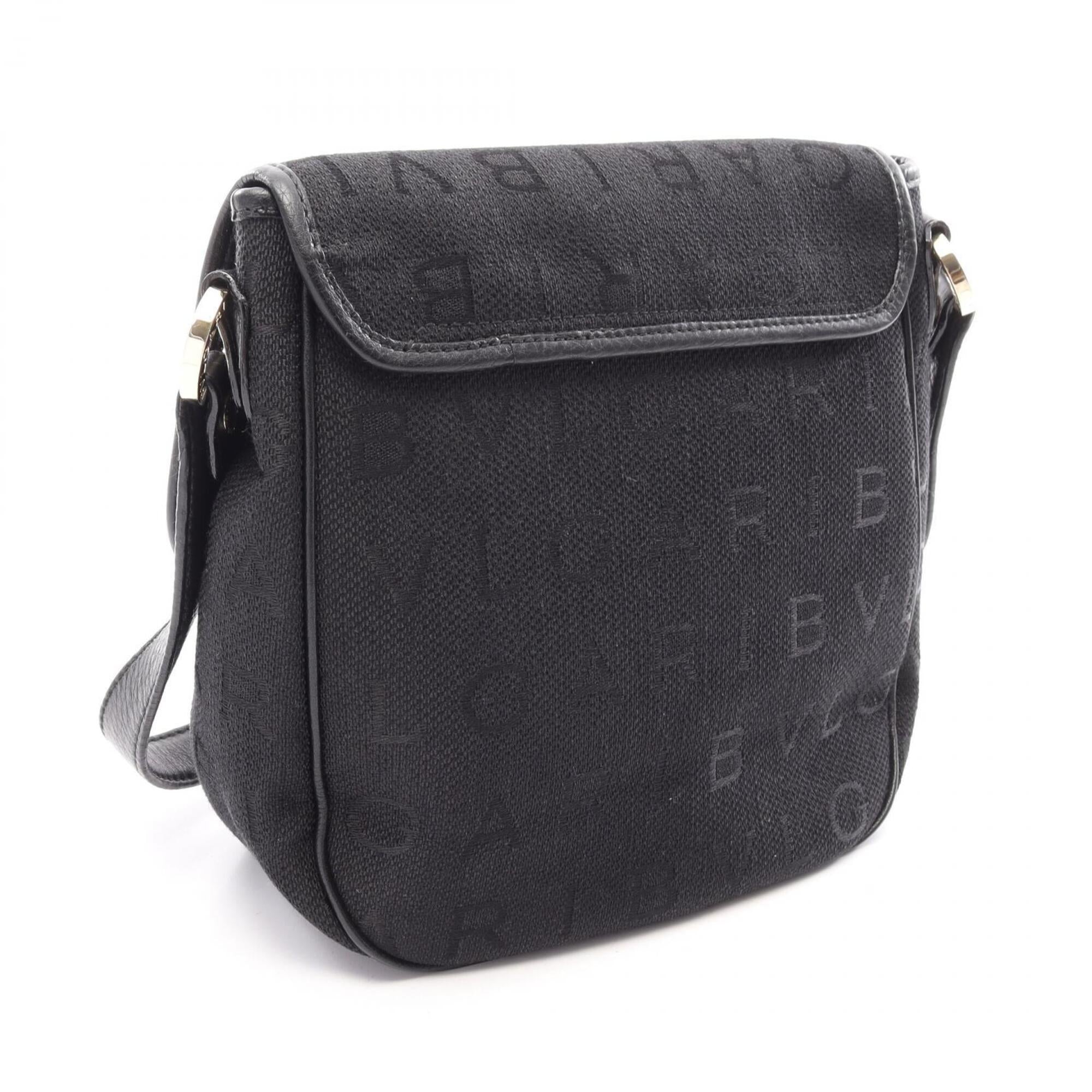 Bvlgari Black Canvas Leather Handbag Shoulder Bag (Pre-Owned)