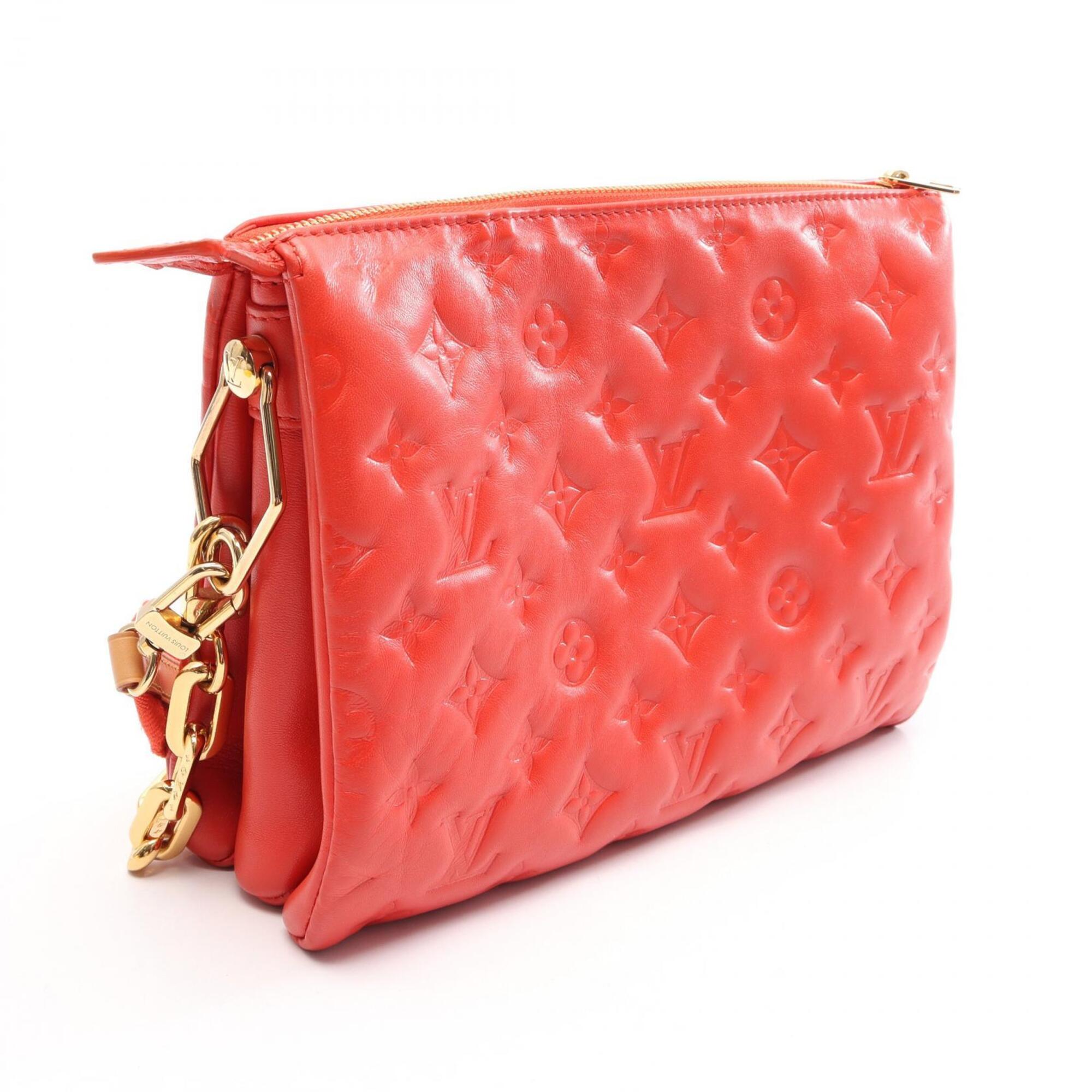 Louis Vuitton Red Color Rouge Monogram Embossed Leather Handbag Shoulder Bag (Pre-Owned)