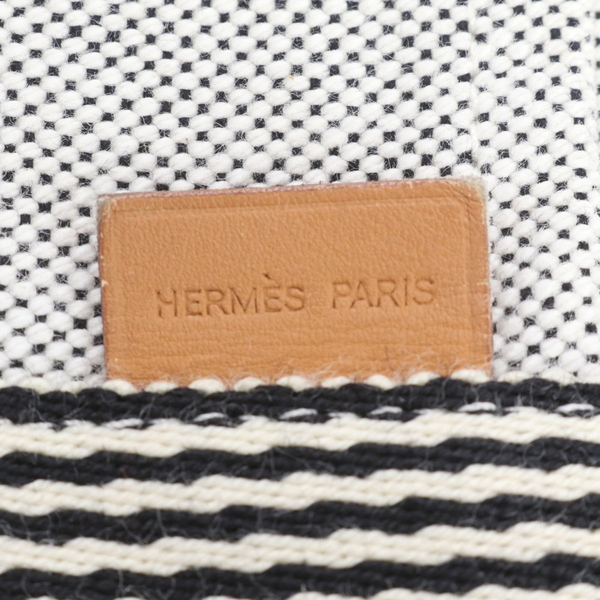 Hermes Black White Leather Shoulder Bag Tote Bag (Pre-Owned)