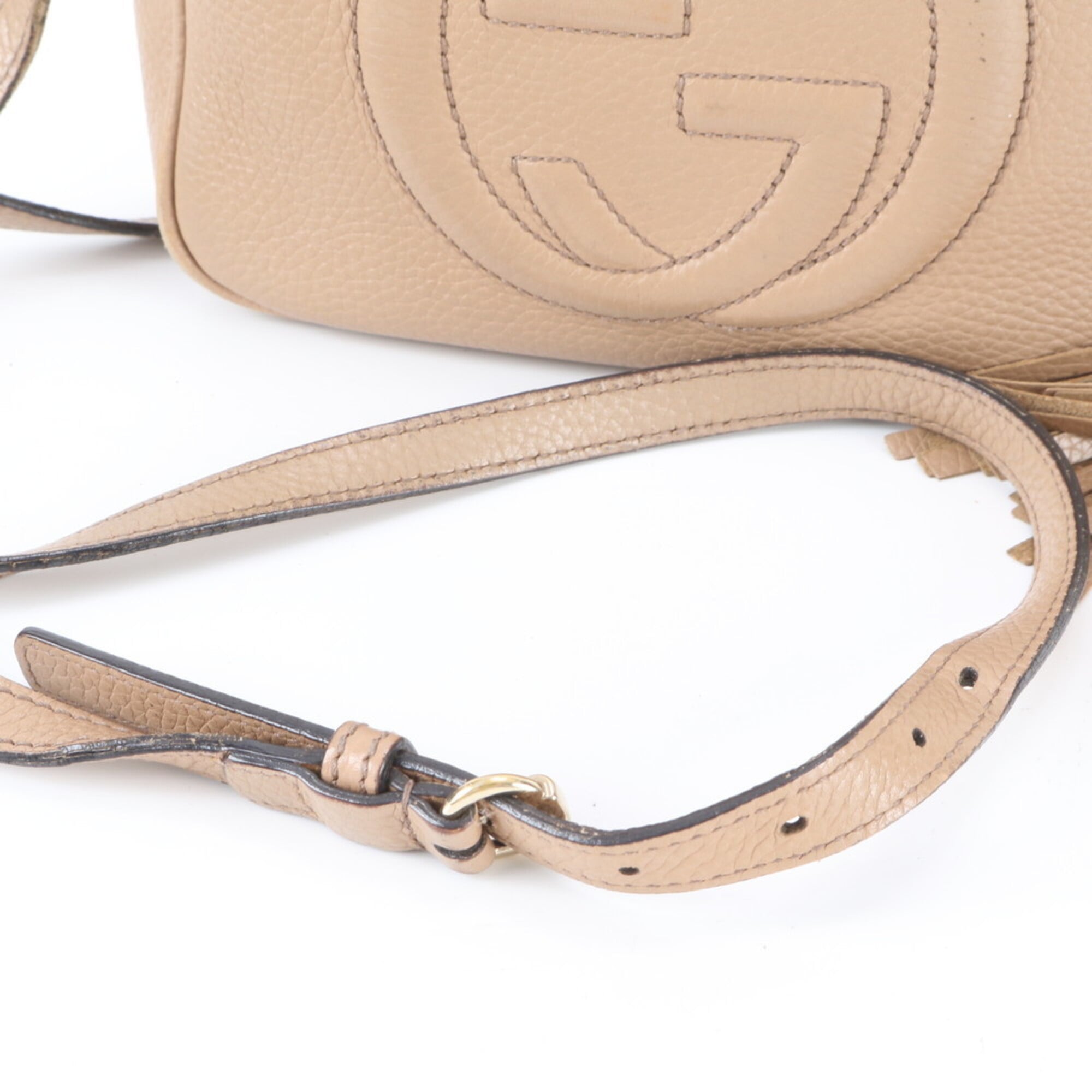 Gucci Soho Beige Leather Shoulder Bag (Pre-Owned)