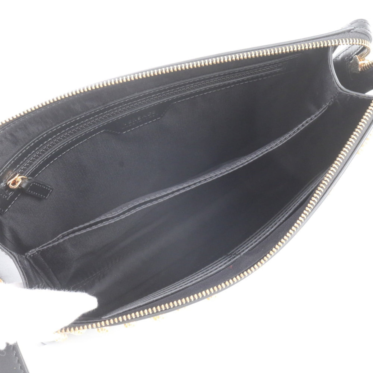 Versace Black Leather Clutch Bag Pouch (Pre-Owned)