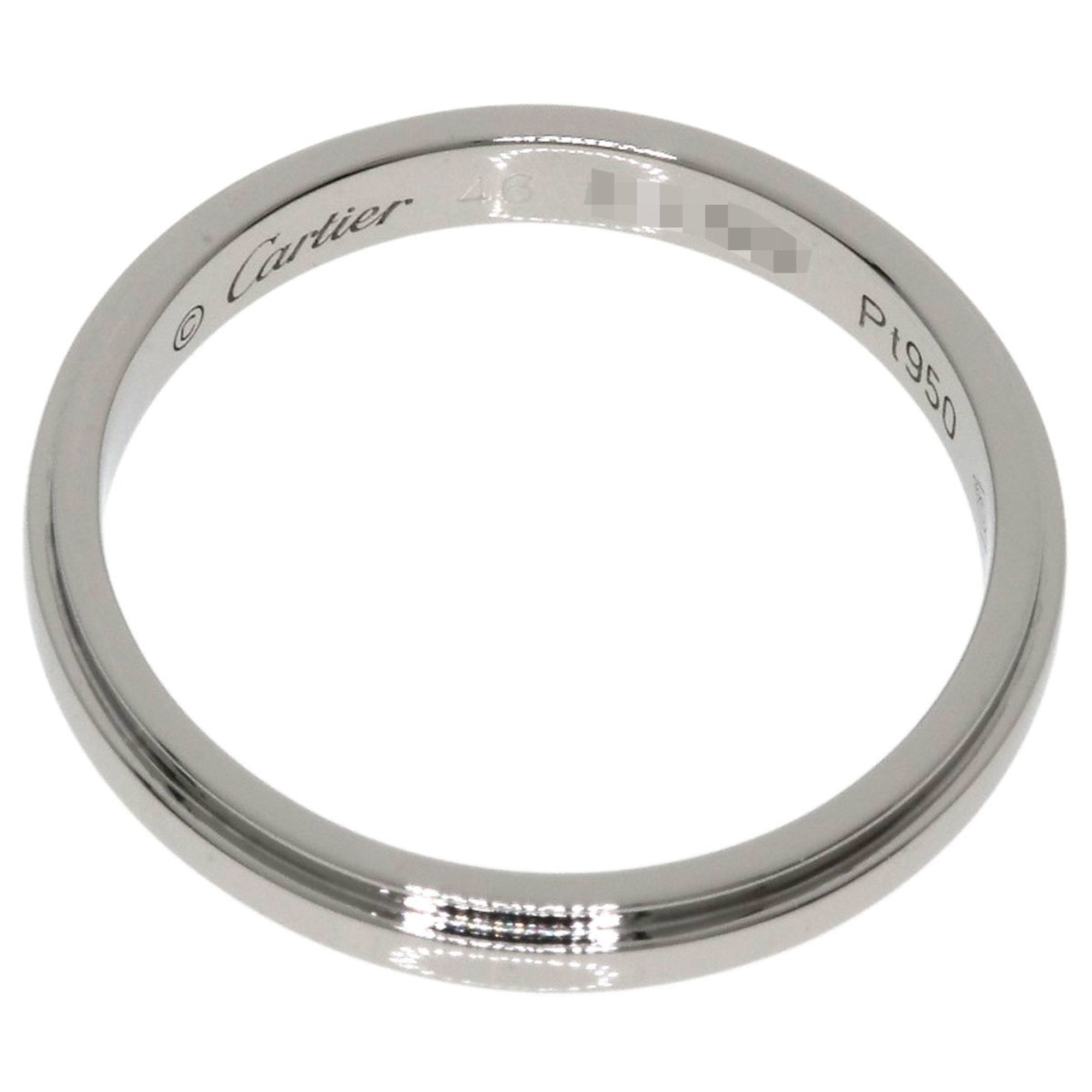 Cartier Silver Platinum 950 Band Ring (Pre-Owned)