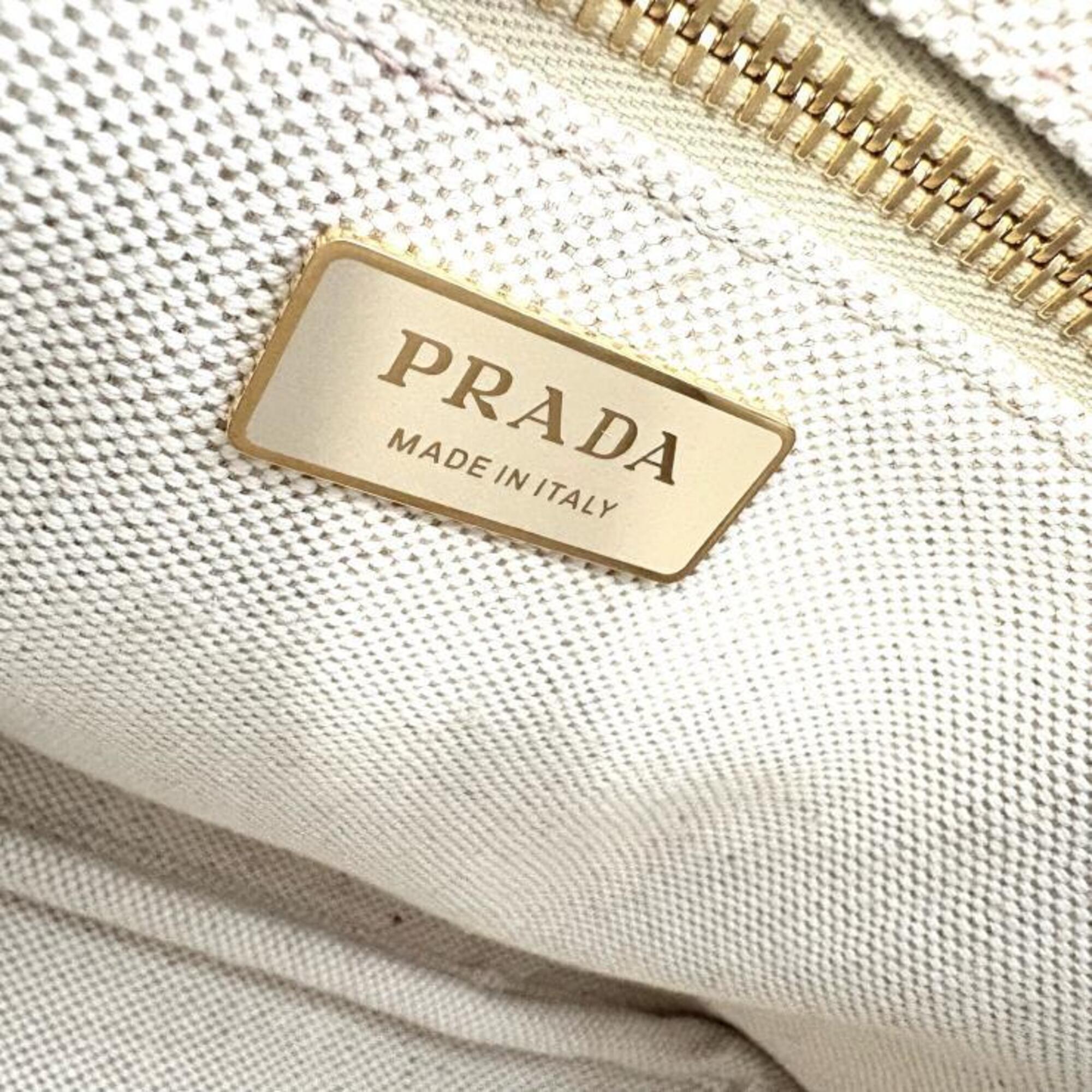 Prada Brown Canvas Handbag Shoulder Bag (Pre-Owned)