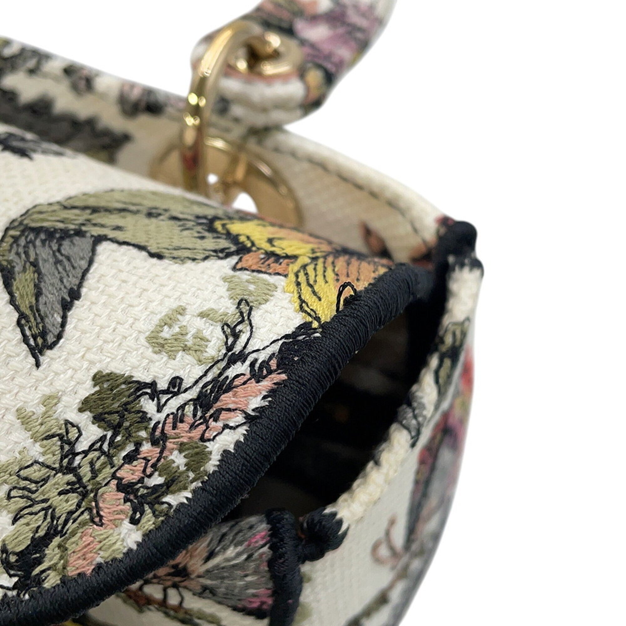 Christian Dior Multi-Color White Canvas Handbag (Pre-Owned)
