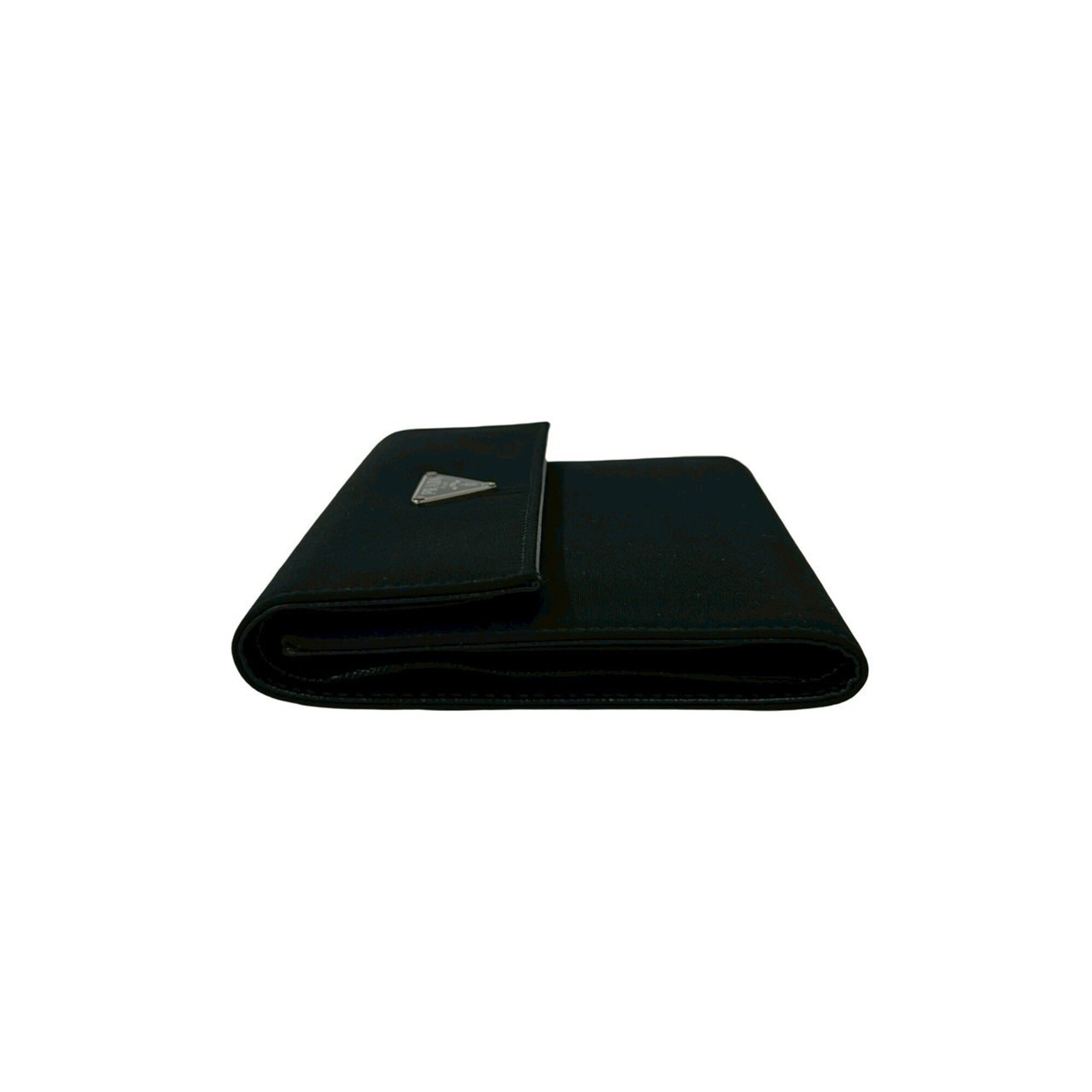 Prada Black Nylon Leather Wallet (Tri-Fold) (Pre-Owned)