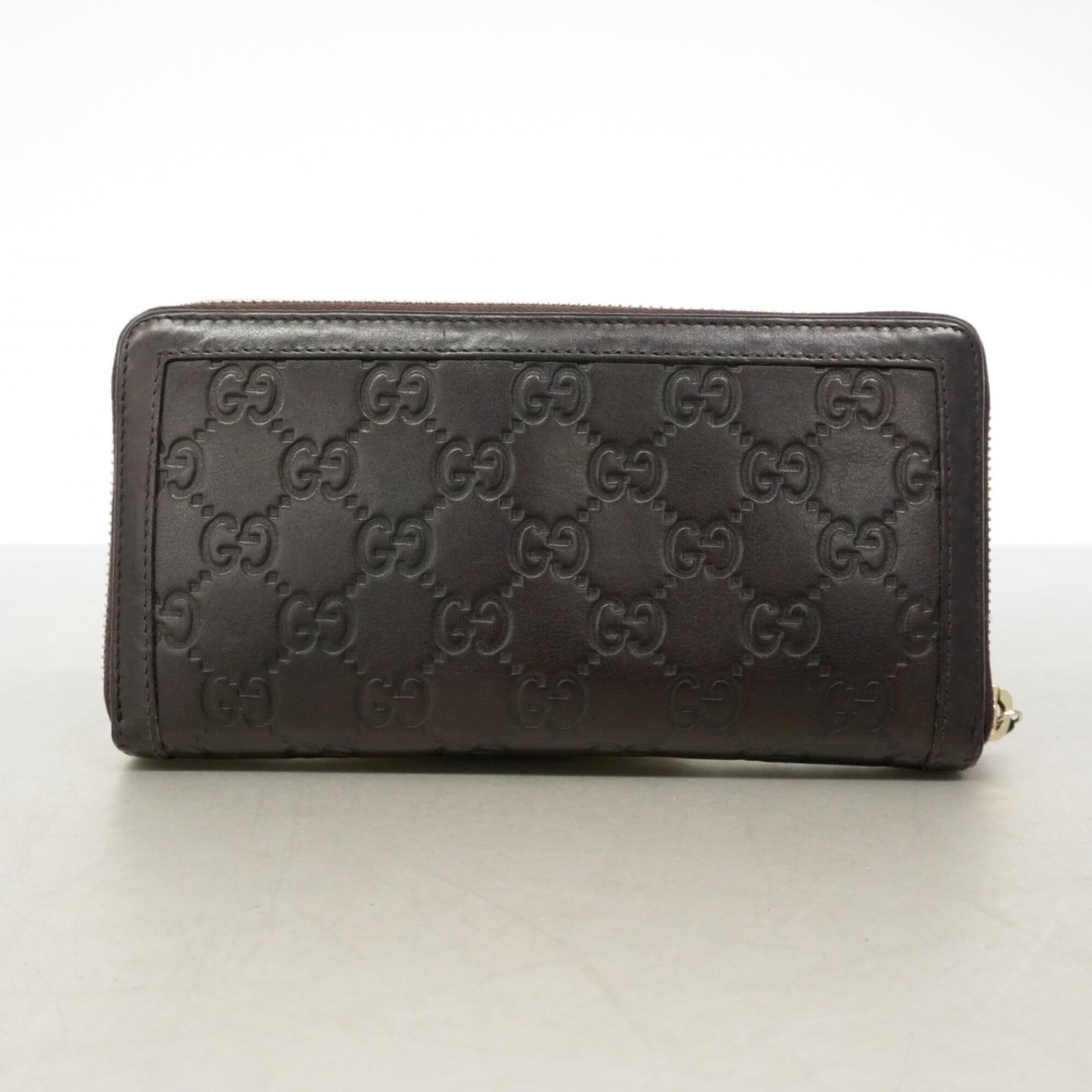 Gucci Dark Brown Leather Long Wallet (Bi-Fold) (Pre-Owned)