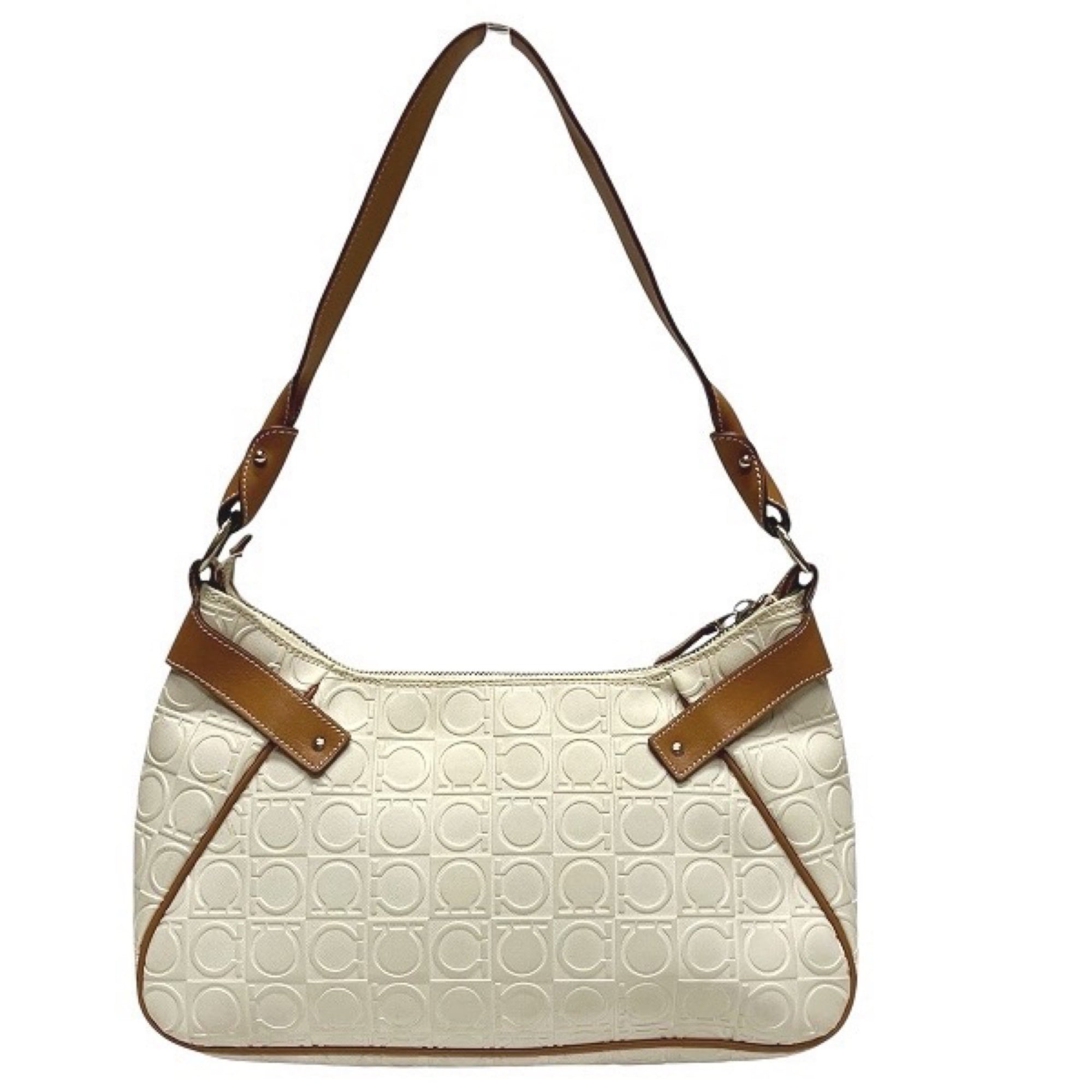 Salvatore Ferragamo Ivory Leather Shoulder Bag (Pre-Owned)
