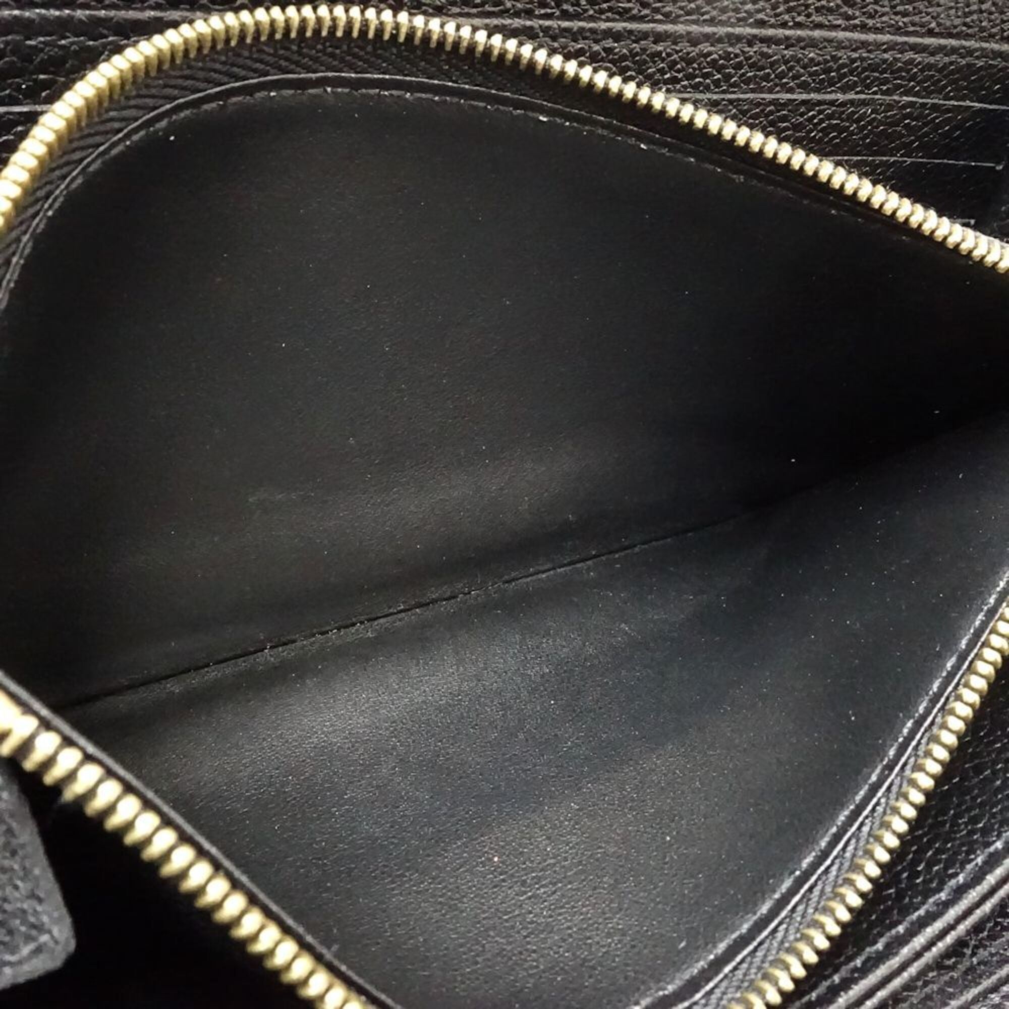 Louis Vuitton Monogram Empreinte Beige Noir Leather Long Wallet (Bi-Fold) (Pre-Owned)