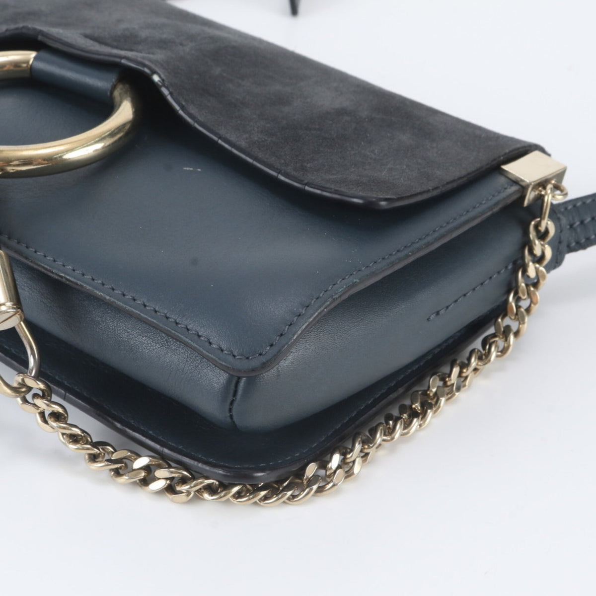Chloé Navy Leather Crossbody Bag Handbag Shoulder Bag Tote Bag (Pre-Owned)