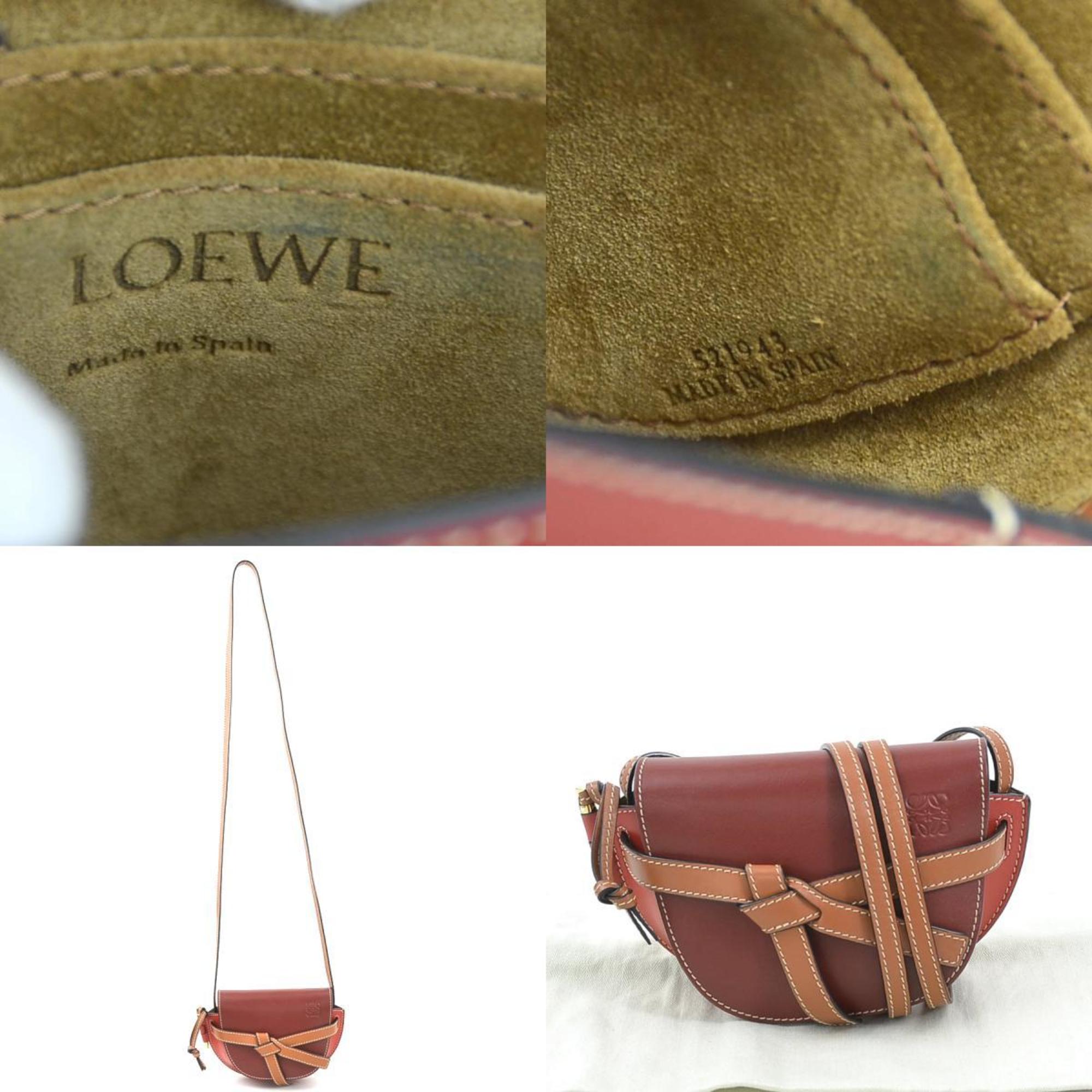 Loewe Brown Burgundy Red Color Leather Shoulder Bag (Pre-Owned)