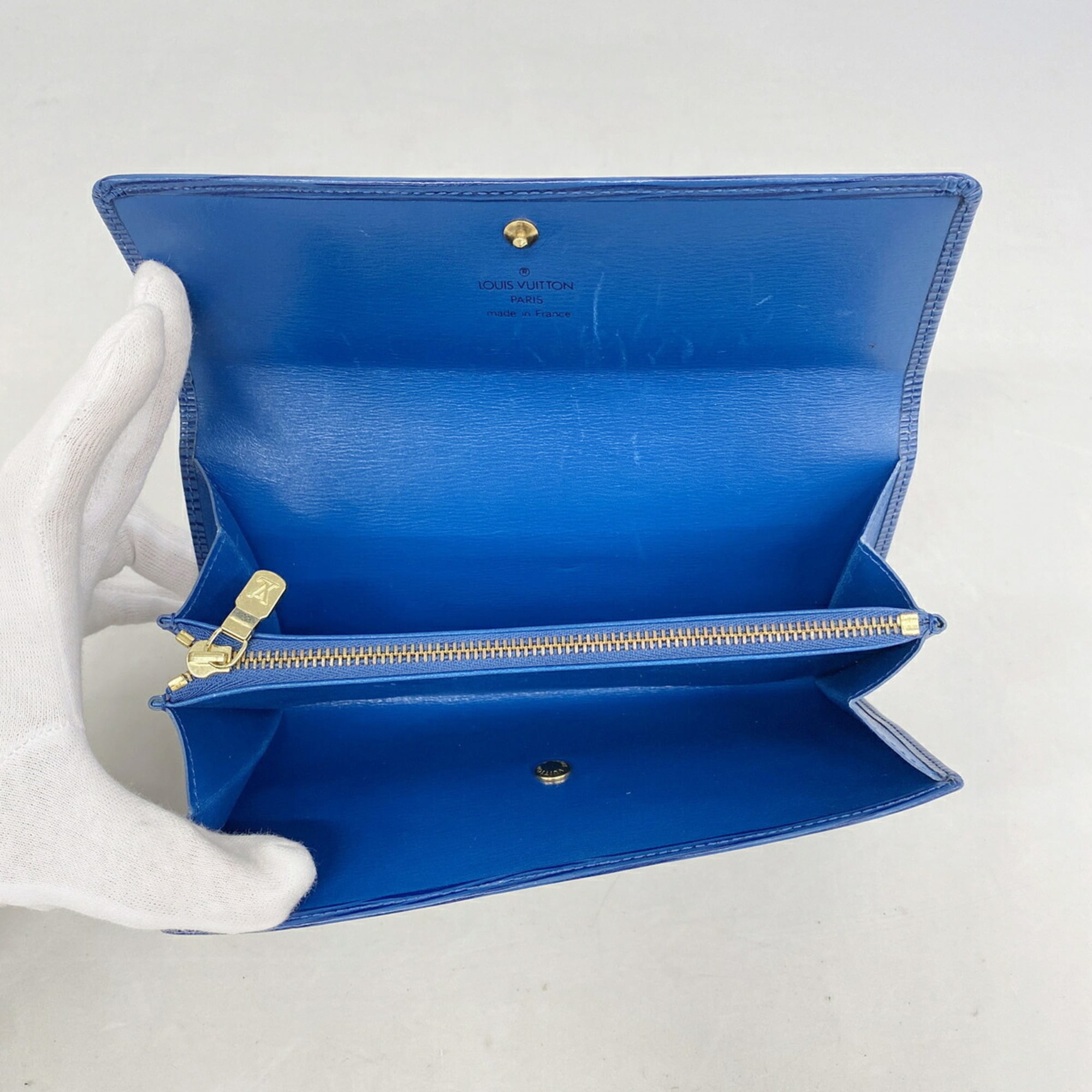 Louis Vuitton Toledo Blue Long Wallet (Bi-Fold) (Pre-Owned)
