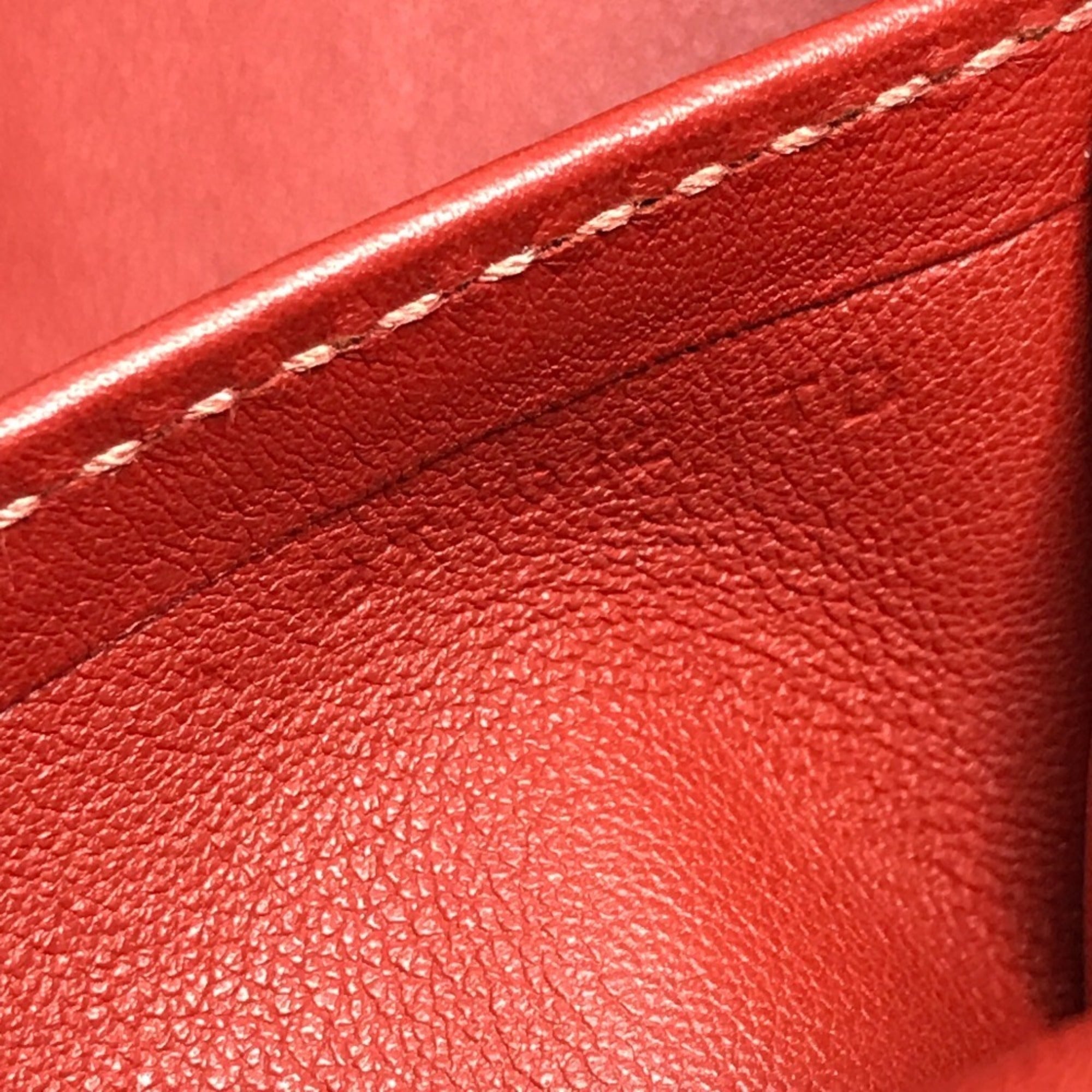 Hermes Navy Red Color Leather Shoulder Bag (Pre-Owned)
