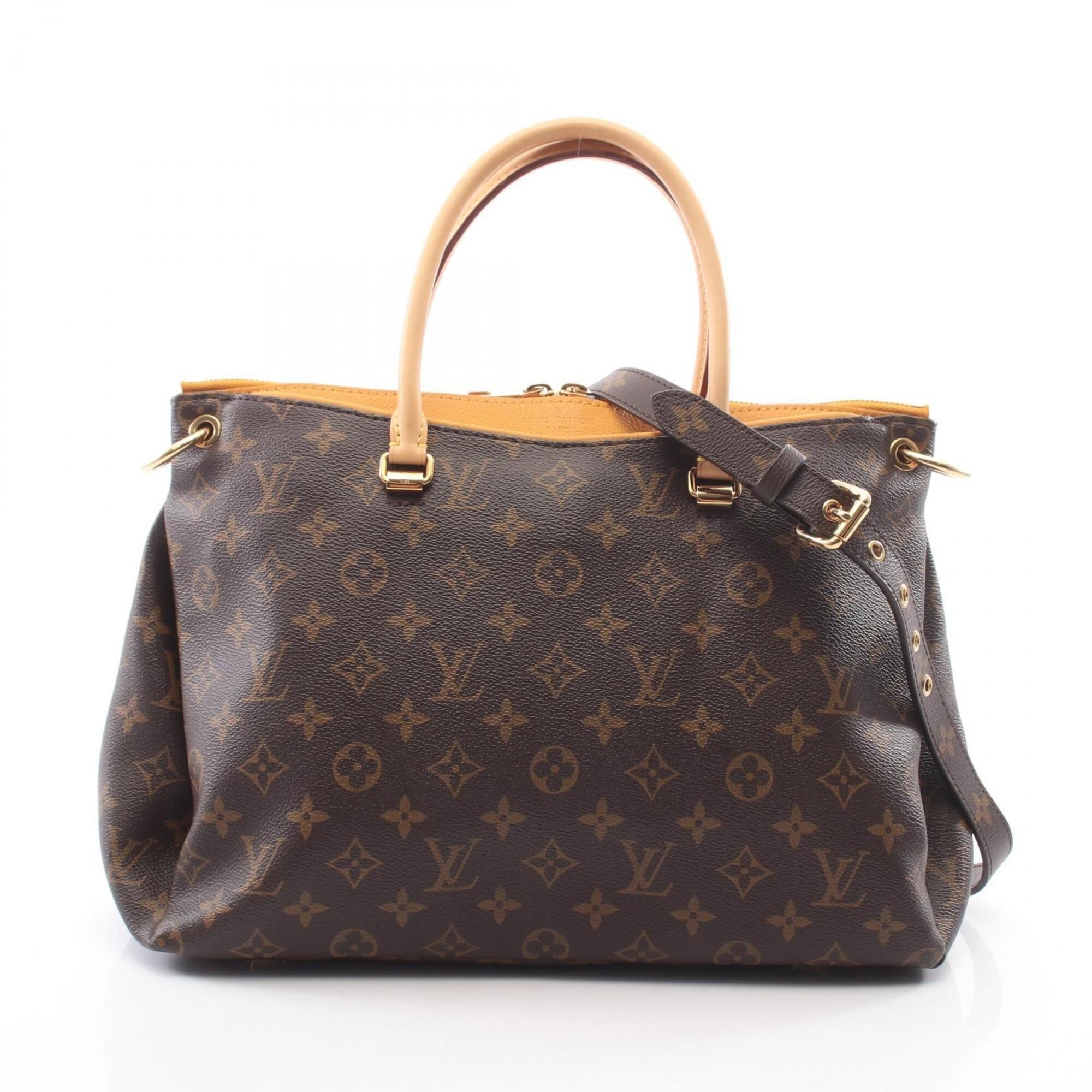 Louis Vuitton Brown Monogram Saffron Yellow Coated Canvas Leather Handbag (Pre-Owned)