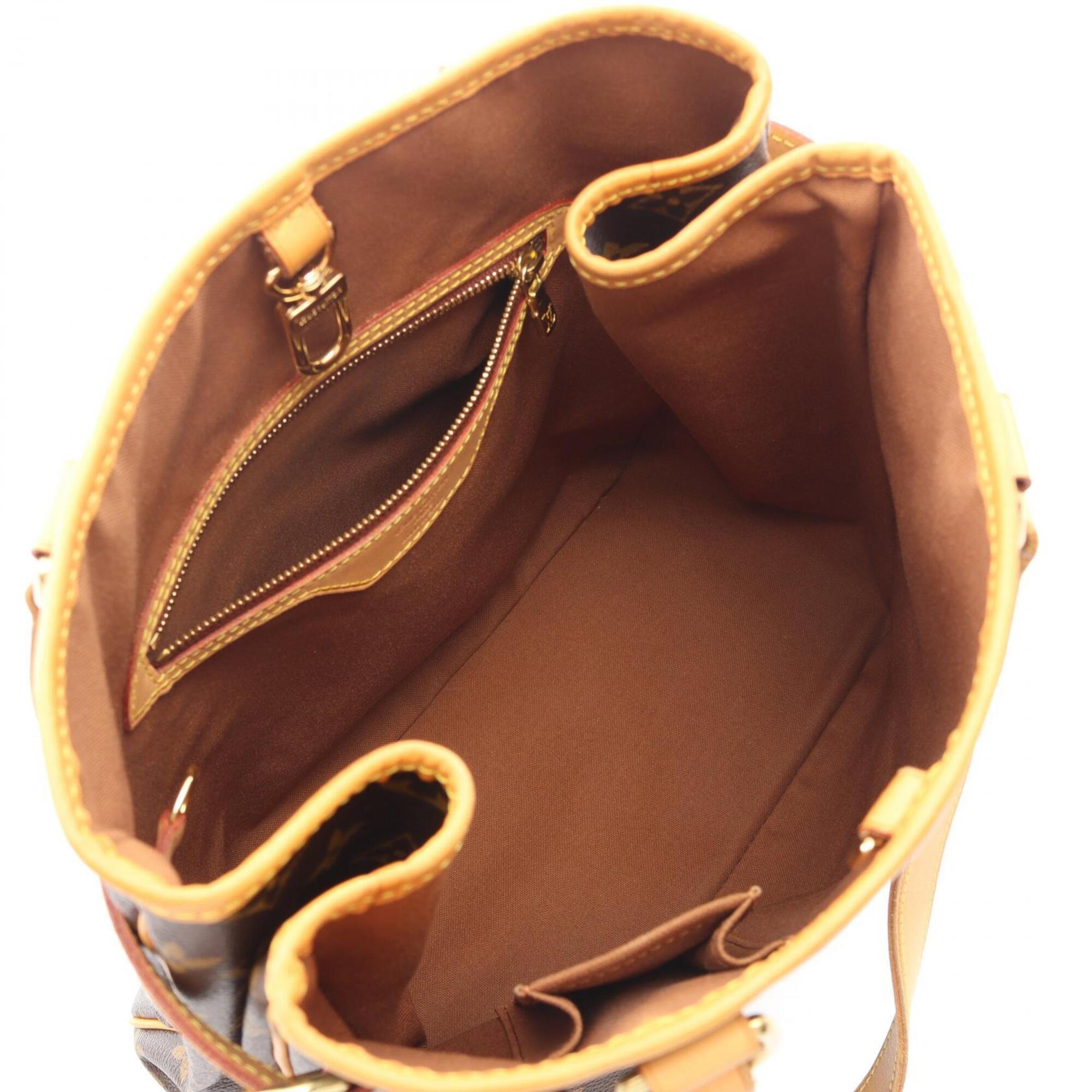 Louis Vuitton Brown Coated Canvas Leather Handbag Tote Bag (Pre-Owned)