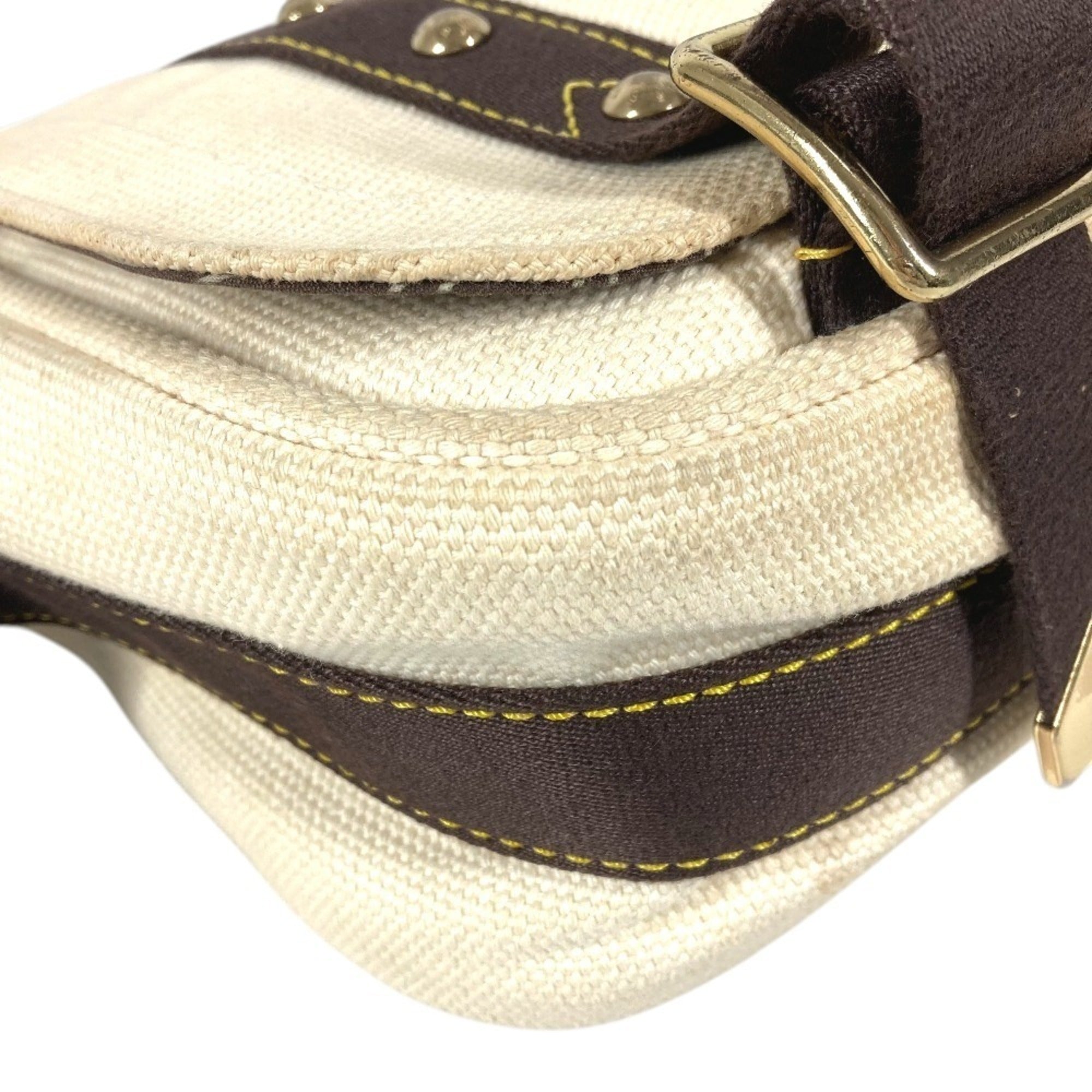 Louis Vuitton Brown Ecru White Canvas Shoulder Bag (Pre-Owned)