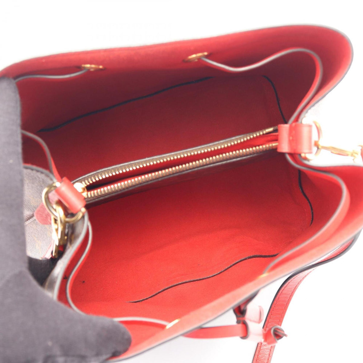 Louis Vuitton Brown Red Color Coated Canvas Pvc Monogram Leather Handbag Shoulder Bag (Pre-Owned)