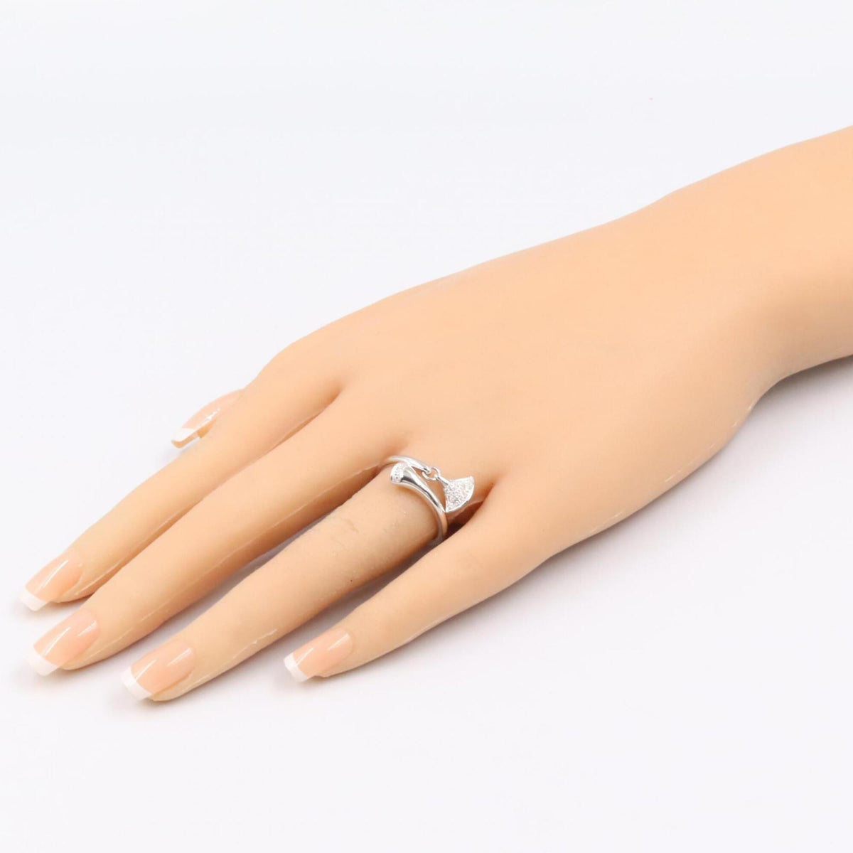 Bvlgari Silver Clear White Gold (18K) Band Ring (Pre-Owned)