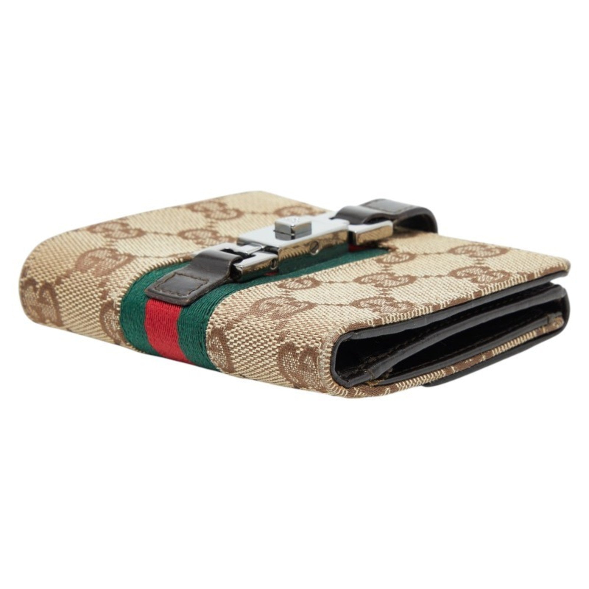 Gucci Beige Multi-Color Canvas Leather Wallet (Bi-Fold) (Pre-Owned)