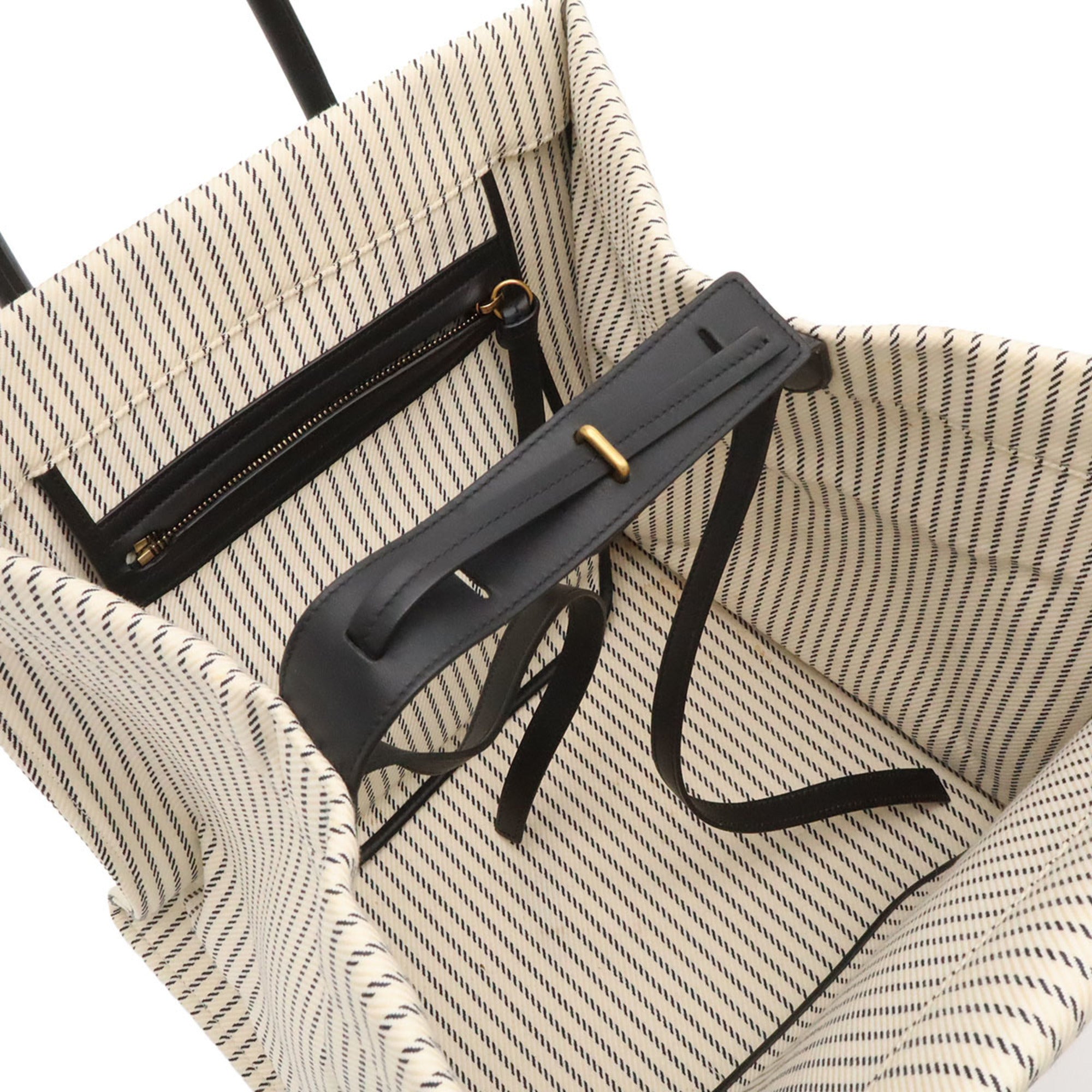 Celine Navy Navy Black White Canvas Handbag Tote Bag (Pre-Owned)