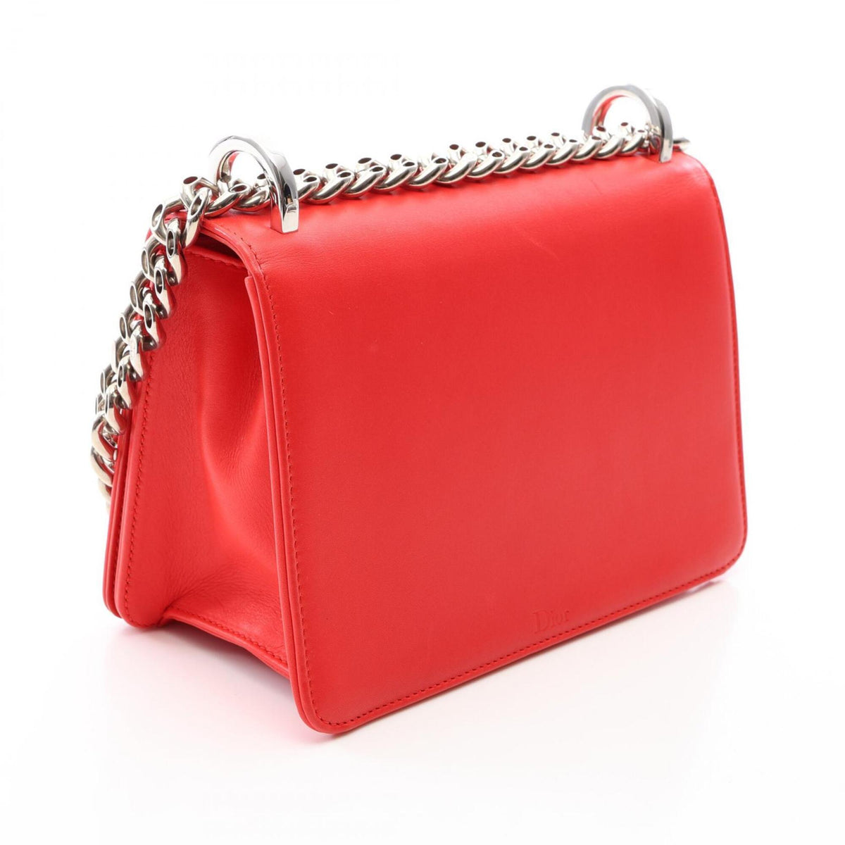 Christian Dior Red Color Leather Handbag Shoulder Bag (Pre-Owned)