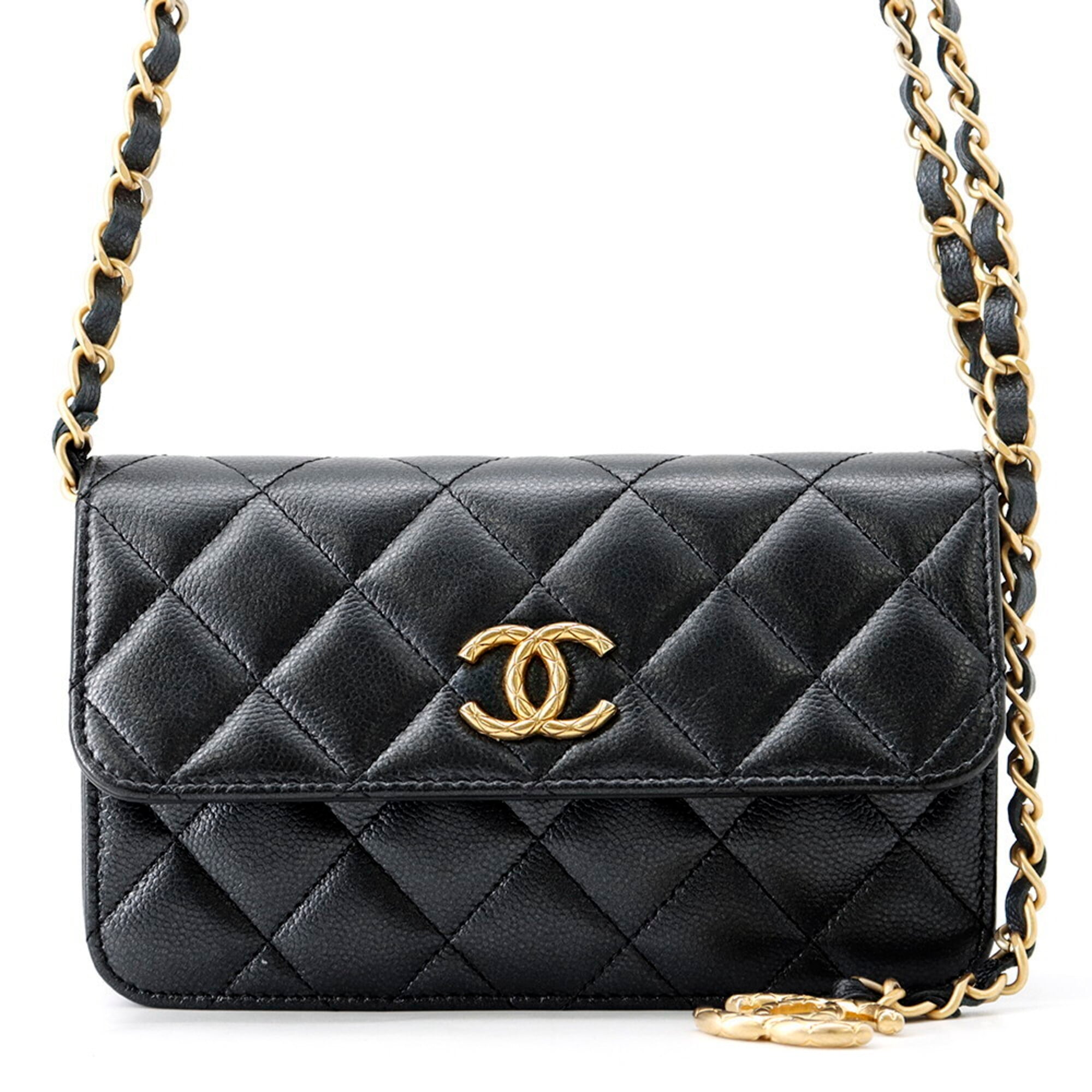 Chanel Gunmetal Grained Calfskin Handbag Shoulder Bag (Pre-Owned)