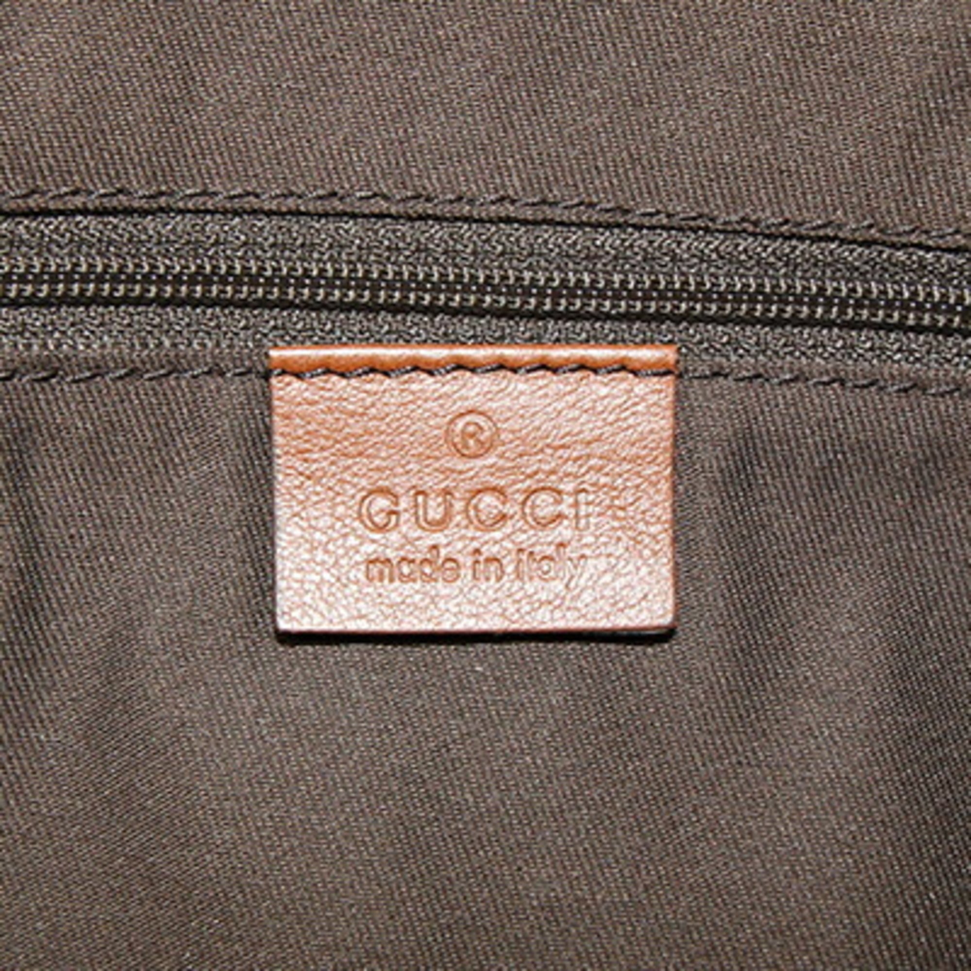 Gucci Sukey Beige Brown Canvas Leather Tote Bag (Pre-Owned)