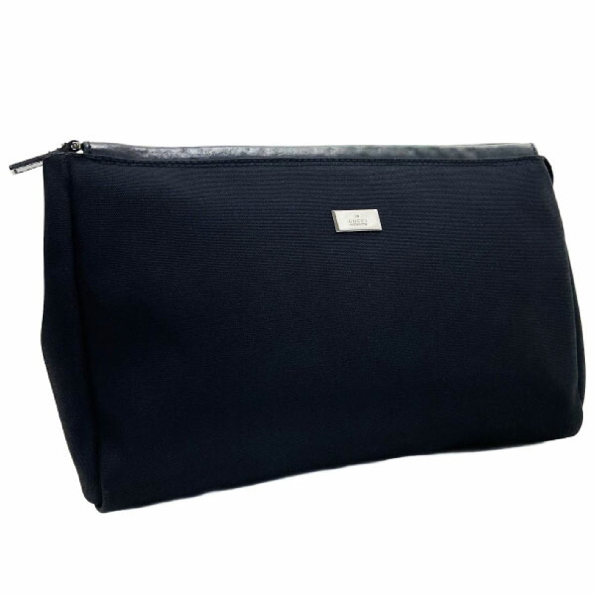 Gucci Black Nylon Leather Clutch Bag (Pre-Owned)