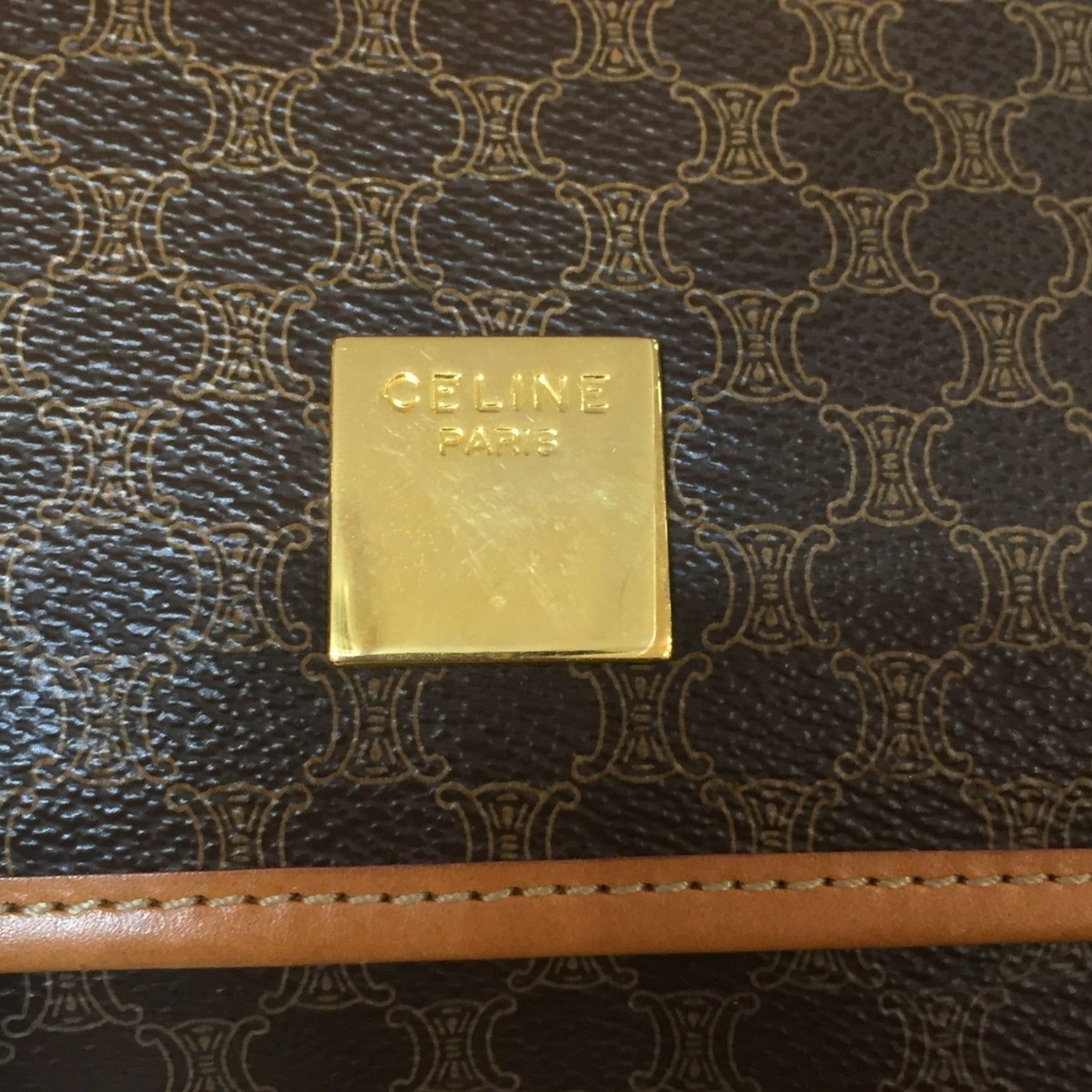 Celine Brown Pvc Leather Shoulder Bag (Pre-Owned)