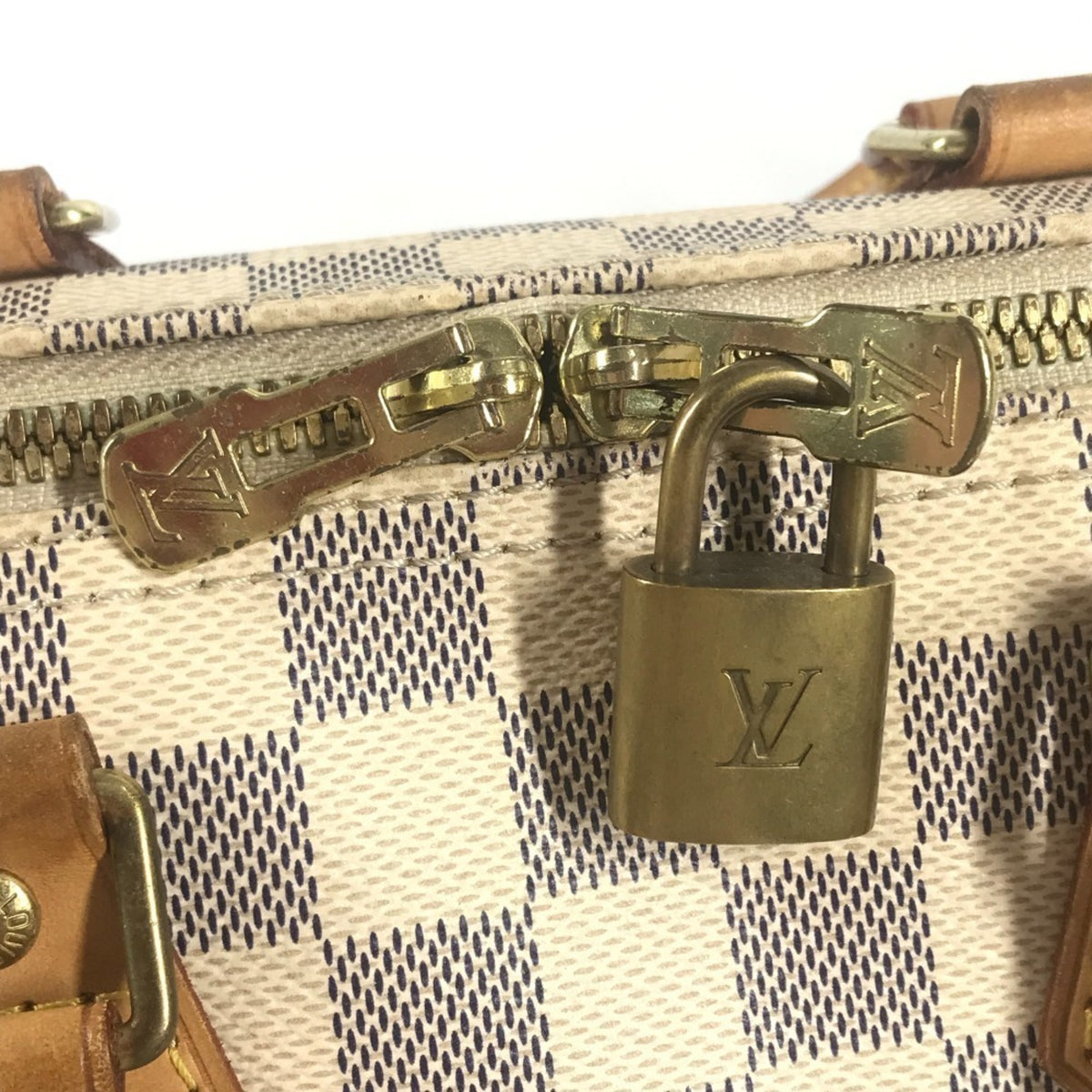Louis Vuitton Damier Azur White Damier Azur Boston Bag Handbag Shoulder Bag (Pre-Owned)