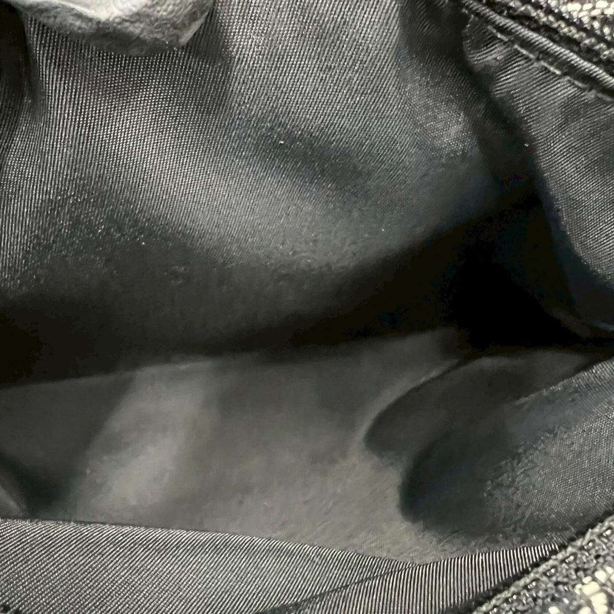 Christian Dior Black Canvas Leather Handbag Tote Bag (Pre-Owned)